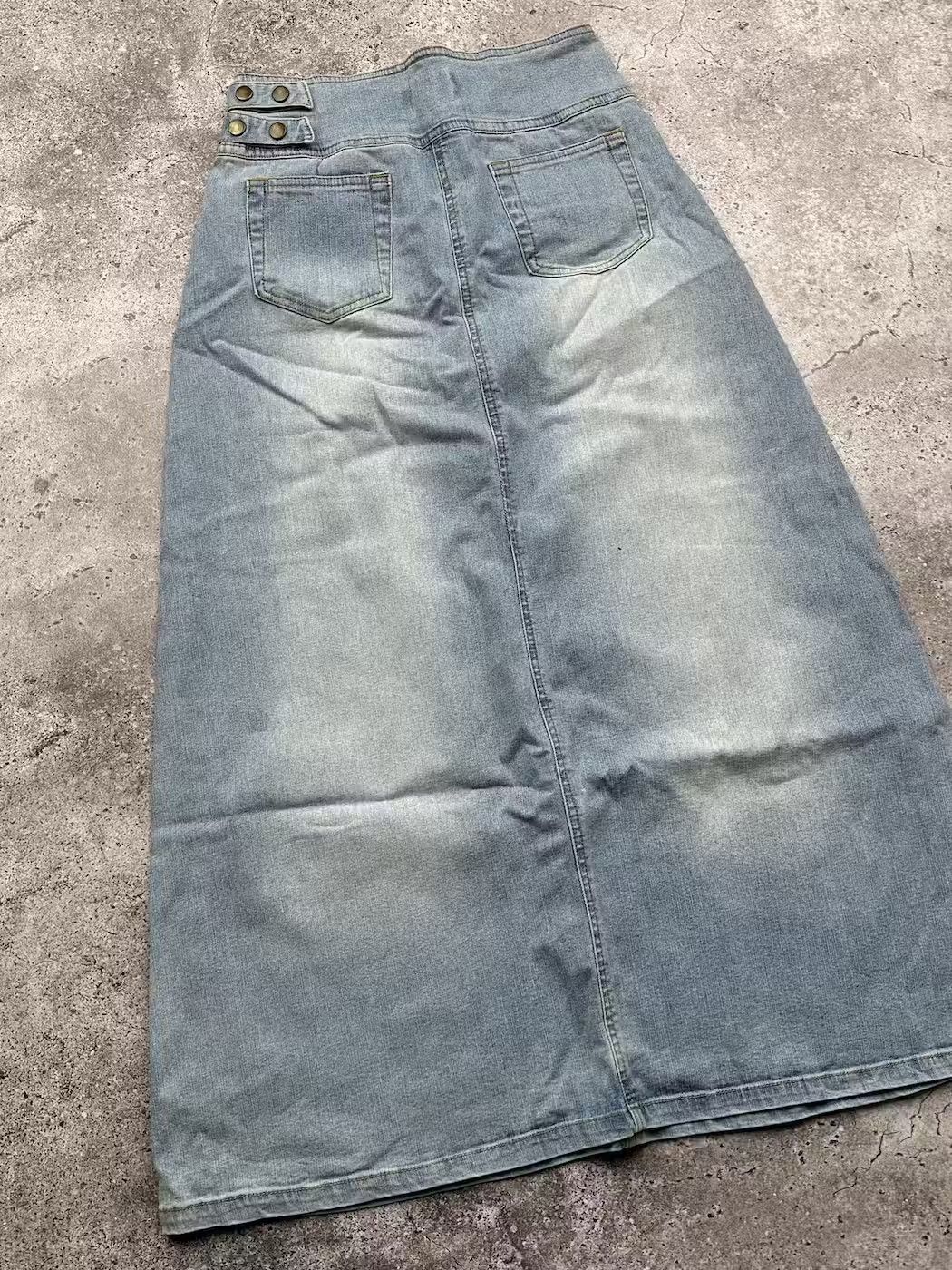 Japanese Brand Vintage Denim Flare Skirt C363(V308) Size 25" / US 0 / IT 36 - 5 Thumbnail