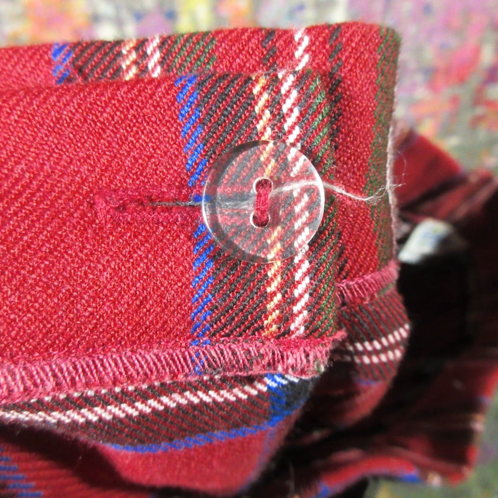 Free People Free People Wool Blend Skirt Women 26 in Waist Red Plaid Celtic Academia Preppy Wool Tweed Button Buckle Pockets Short Wrap 4 Women Size 27" / US 4 / IT 40 - 4 Thumbnail