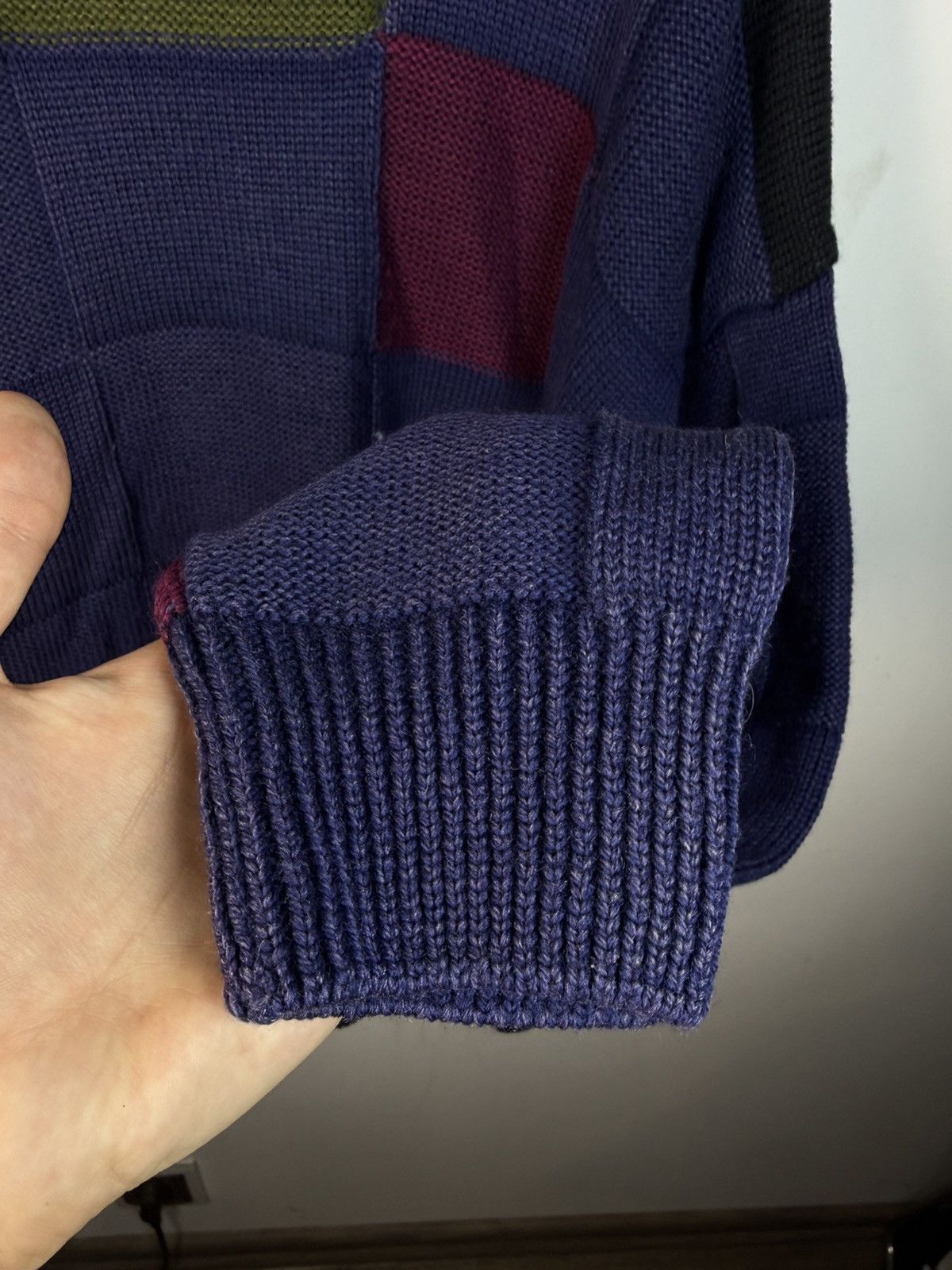 Yves Saint Laurent 🇮🇹 90s Wool YSL Sweater Knit Patchwork Saint Laurent Paris Size US L / EU 52-54 / 3 - 13 Thumbnail