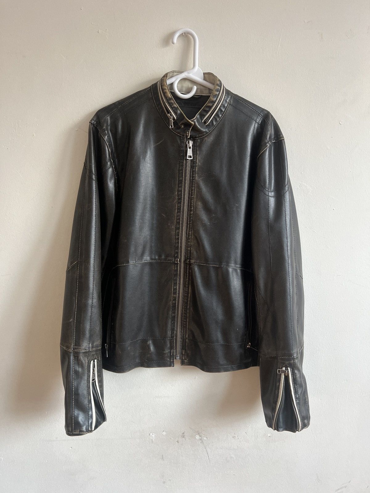 Vintage Vintage Washed Leather Jacket Size US M / EU 48-50 / 2 - 1 Thumbnail
