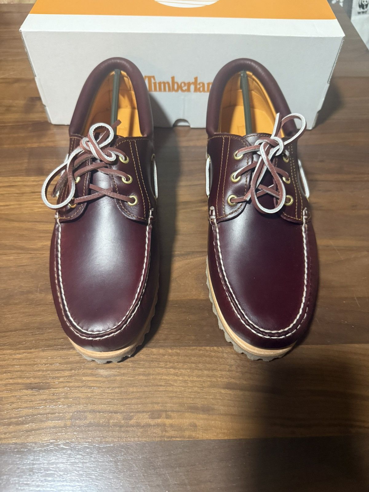 Timberland Timberland® Authentic 3-Eye Lug Handsewn Boat Shoe Burgundy Size US 11 / EU 44 - 4 Thumbnail