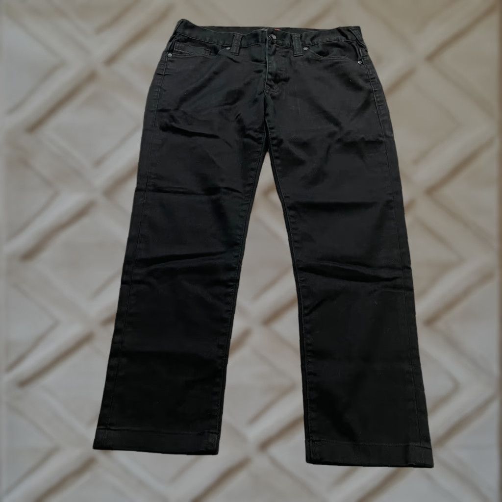Guess VINTAGE GUESS Drexel Skinny Chino Pants Women 33x26 Black Dark Wash Mid Rise Cotton Blend Slim Womens Black 90s? Size 24" / US 00 / IT 34 - 1 Thumbnail