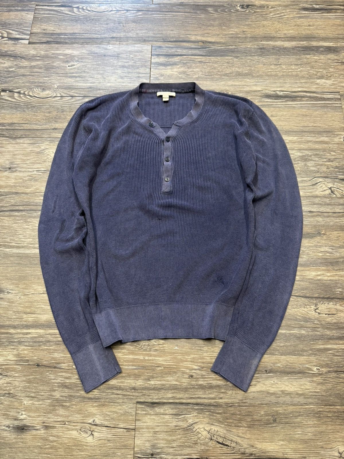Burberry BURBERRY RIBBED HENLEY LONGSLEEVE Size US S / EU 44-46 / 1 - 1 Thumbnail
