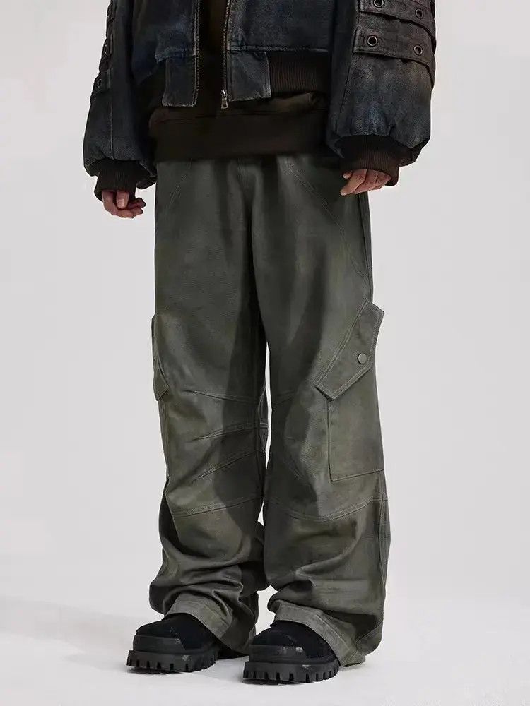 Japanese Brand Retro Scimitar Pocket Distressed Wide Leg Jeans Size US 32 / EU 48 - 1 Thumbnail