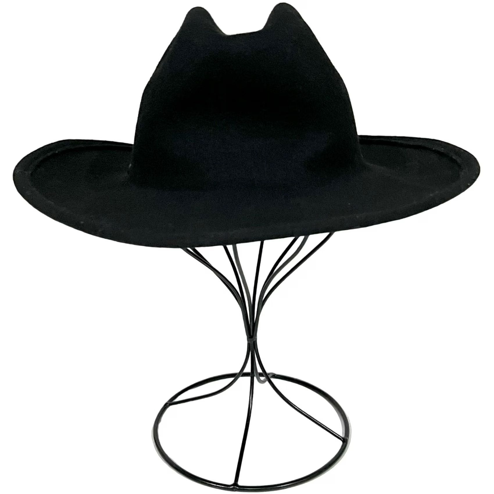 Vintage Nobu Creations Women’s Wool Hat Western Solid Black Wide Brim Fedora Felt One Size Black Womens Western Wool Hat Size ONE SIZE - 4 Thumbnail