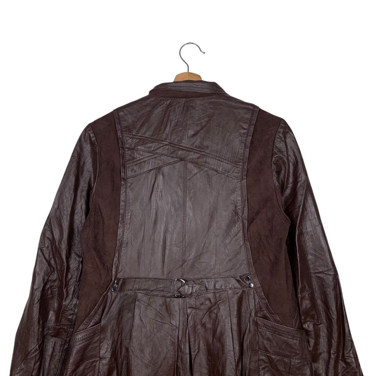 Japanese Brand CARLOS FALCHI Sheepskin Synthetic Leather Jacket #2115-C93 Size S / US 4 / IT 40 - 8 Thumbnail
