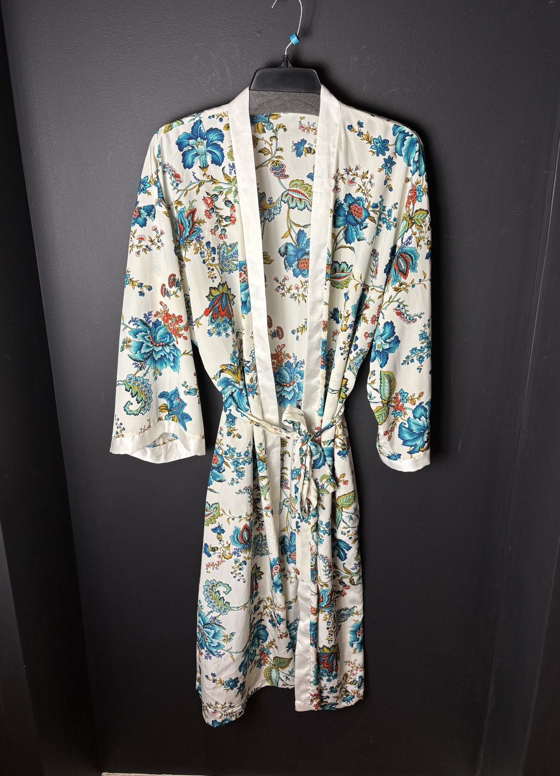 Vintage 2000s Vintage Bath Robe Silk Floral Polyester Lounge Sleep Size XL / US 12-14 / IT 48-50 - 1 Thumbnail