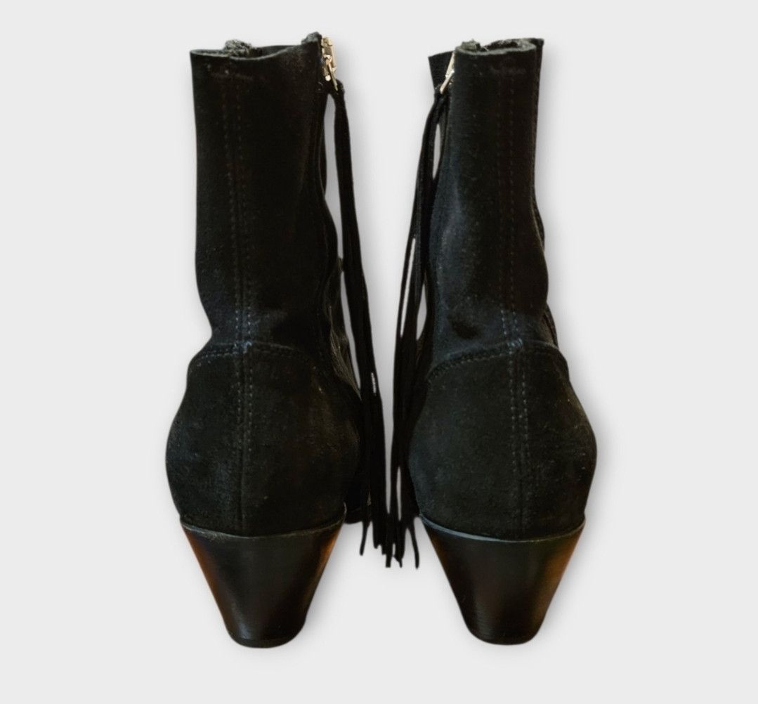 Golden Goose Golden Goose Nora Black Suede Western Ankle Boots Size US 7 / IT 37 - 8 Thumbnail