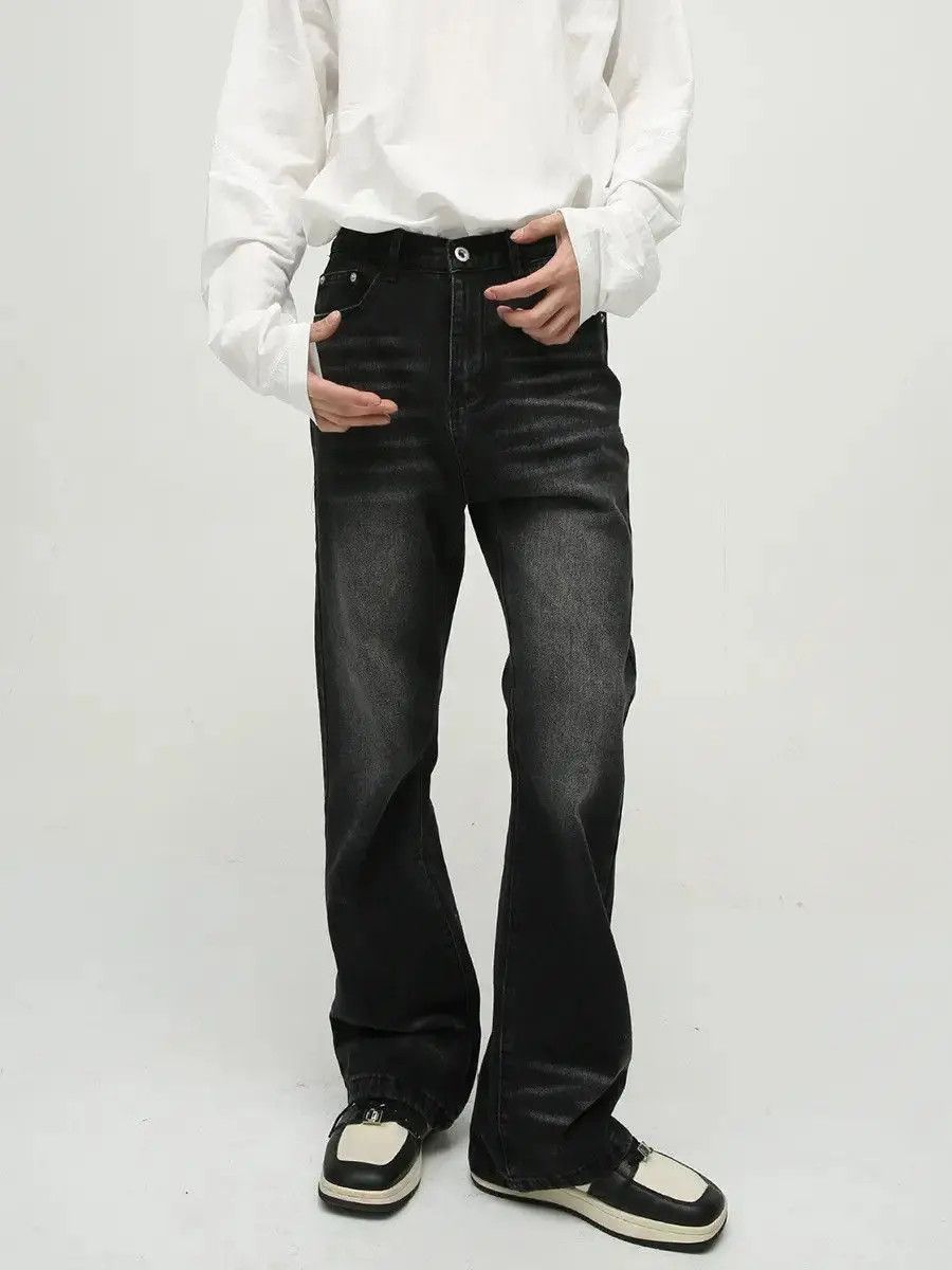 Japanese Brand Retro loose straight leg micro flared jeans Size US 32 / EU 48 - 3 Thumbnail