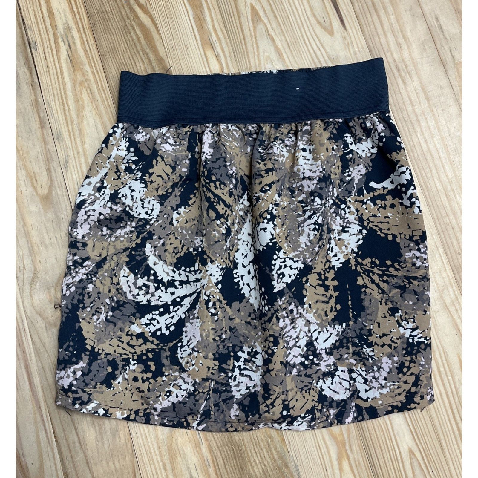 Gap GAP XS Mini LINED Skirt Navy Leaf Patterned A Line Size 25" / US 0 / IT 36 - 2 Thumbnail