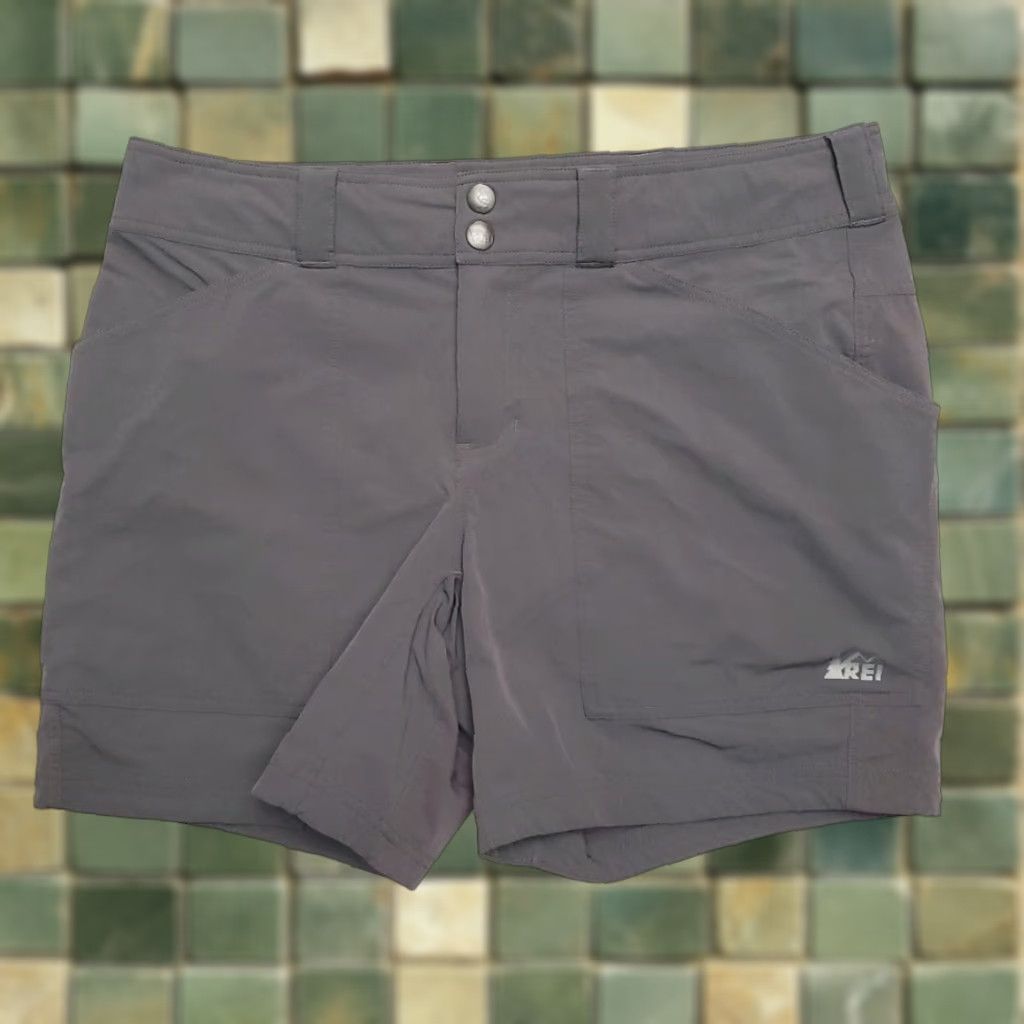 Vintage REI Shorts Women 14 Black Lightweight Stretch Nylon Tech Blend Hike Camp Travel Chin o Size 36" / US 14 / IT 50 - 1 Thumbnail