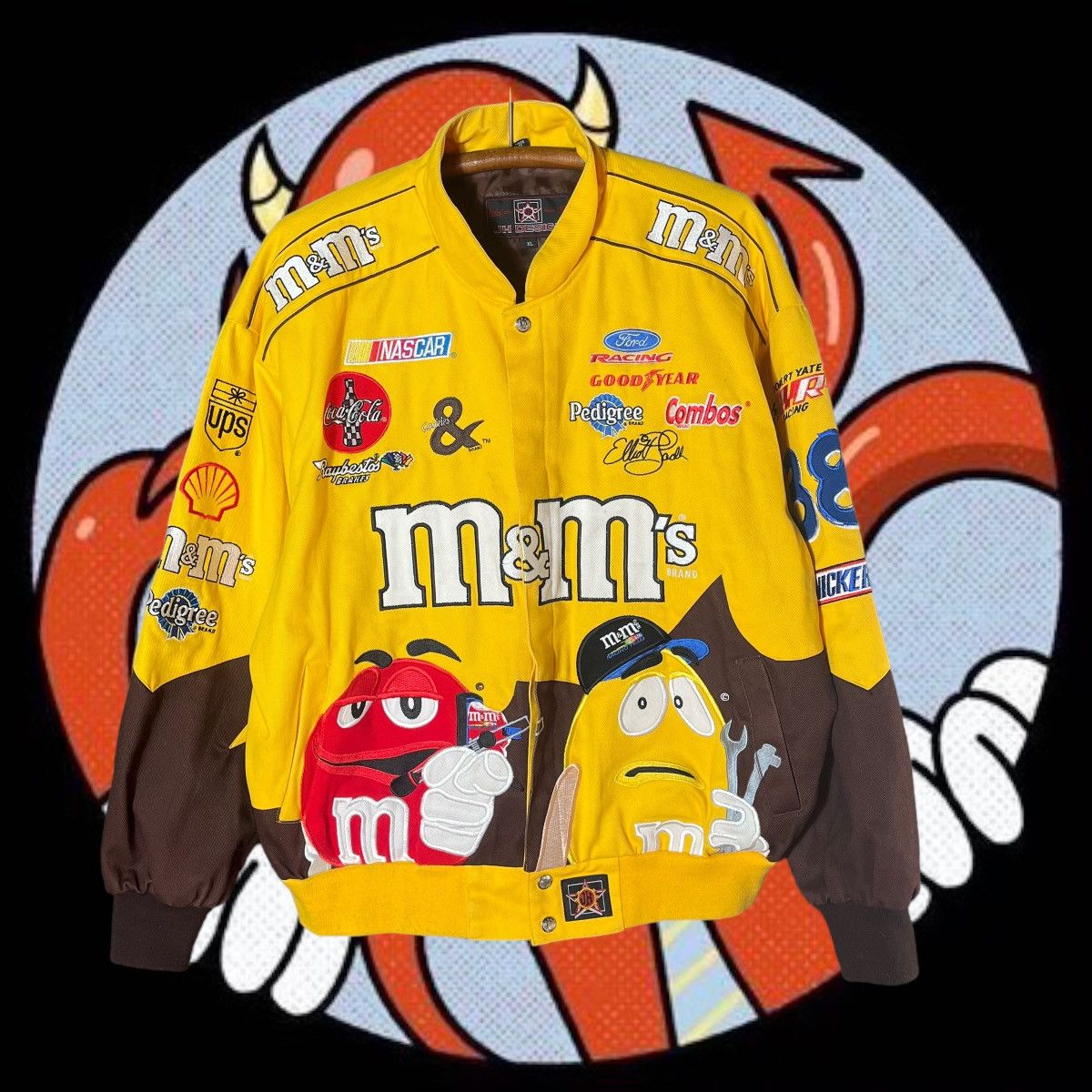 image of Jeff Hamilton x Nascar M&m Nascar Jacket in Yellow, Men's (Size 2XL)