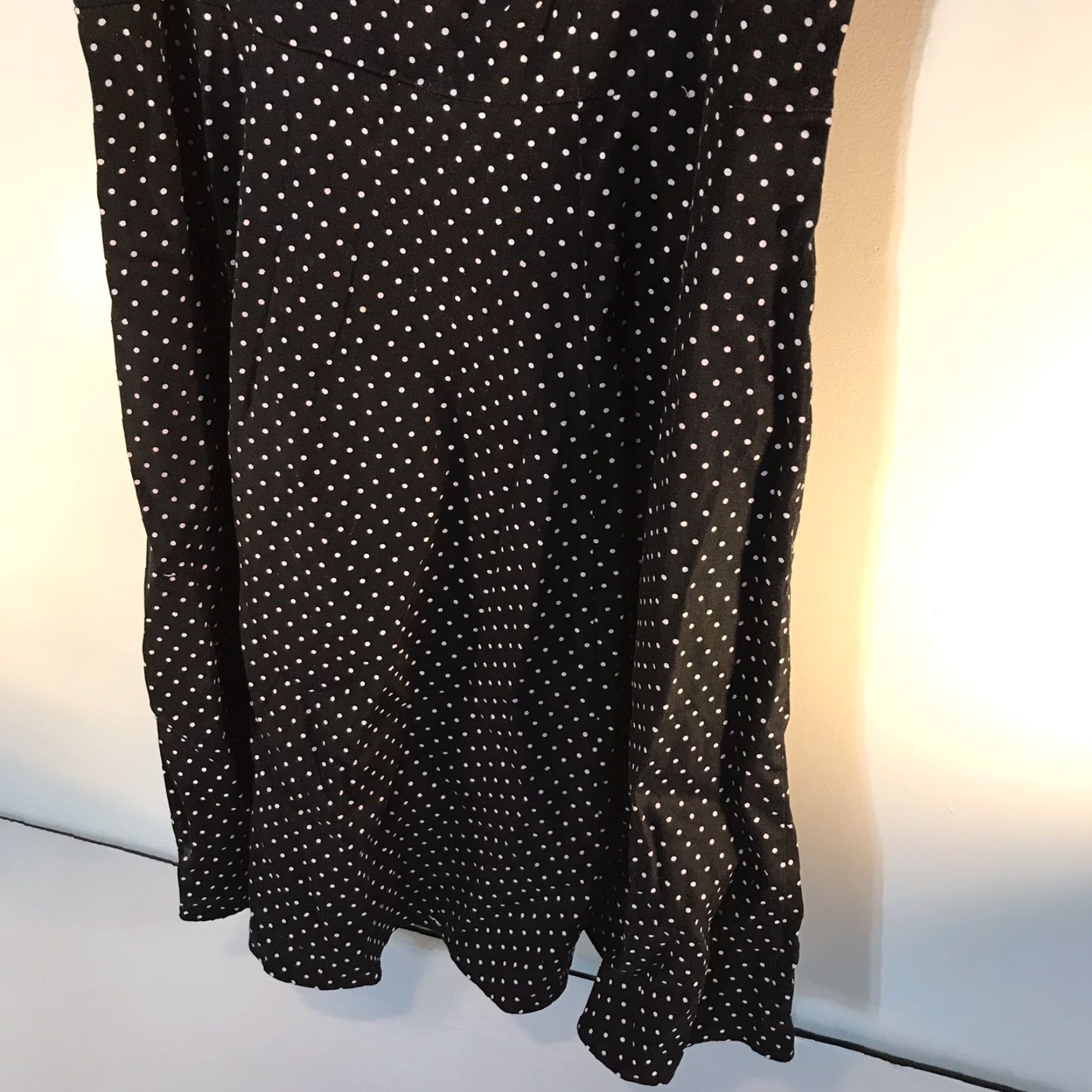 Torrid Torrid Women's Plus Size Midi Dress Sleeveless Polka Dot Cotton Spandex Fit & Flare Summer Casual Dress Size 14 Black White Size XL / US 12-14 / IT 48-50 - 3 Thumbnail