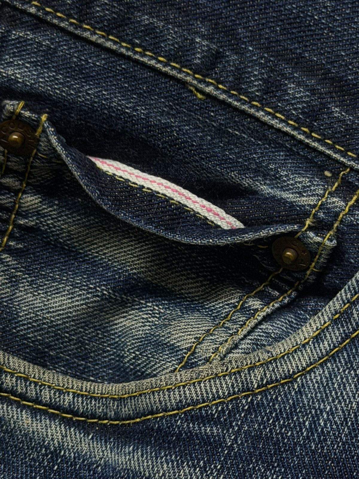 Japanese Brand Vintage 00s Acoustic Japanese Selvedge Denim Jeans | W31 Size US 31 - 10 Thumbnail