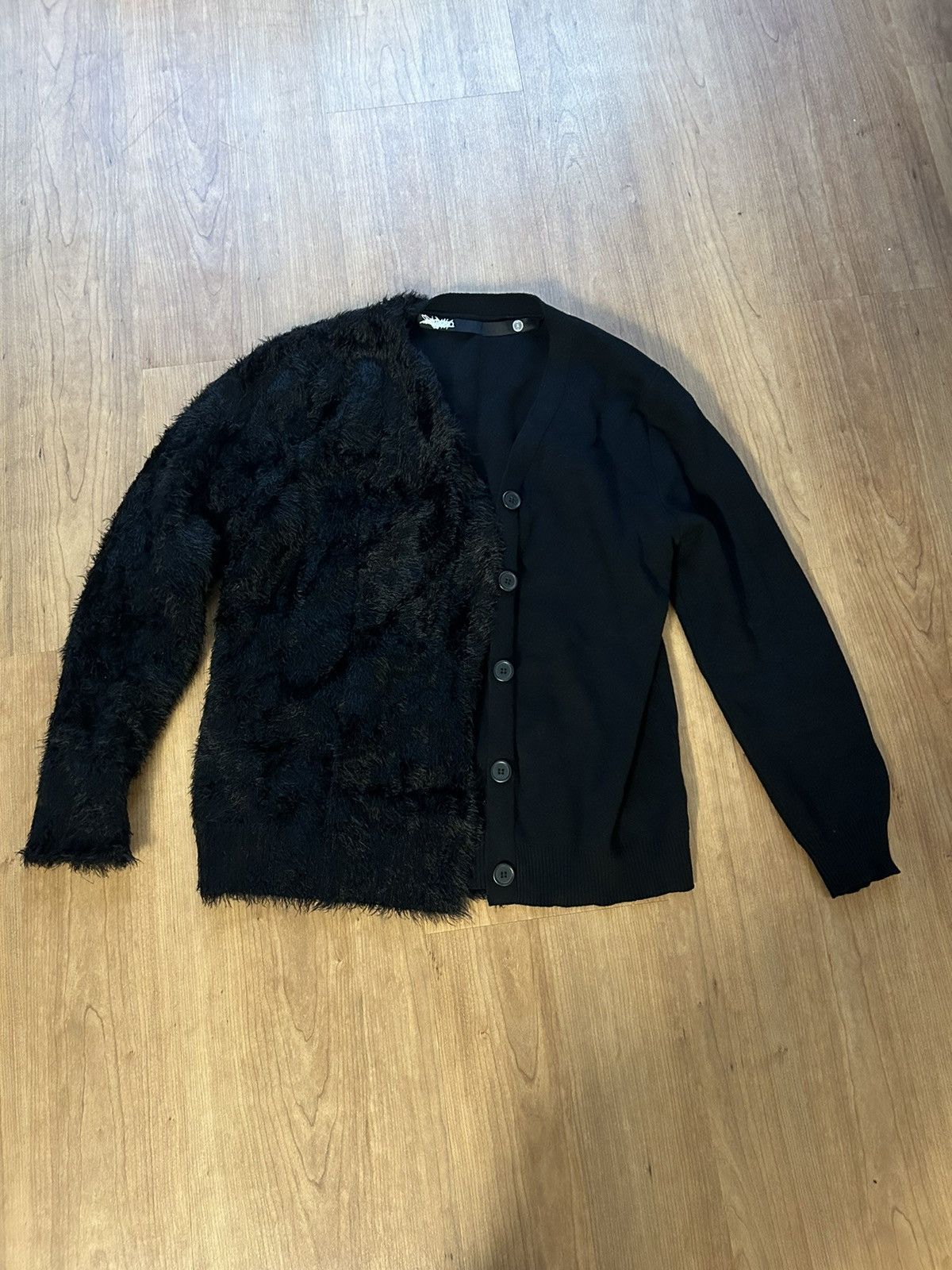 Designer Hybrid Clothing Dichotony Faux Fur Cardigan Size US M / EU 48-50 / 2 - 2 Thumbnail