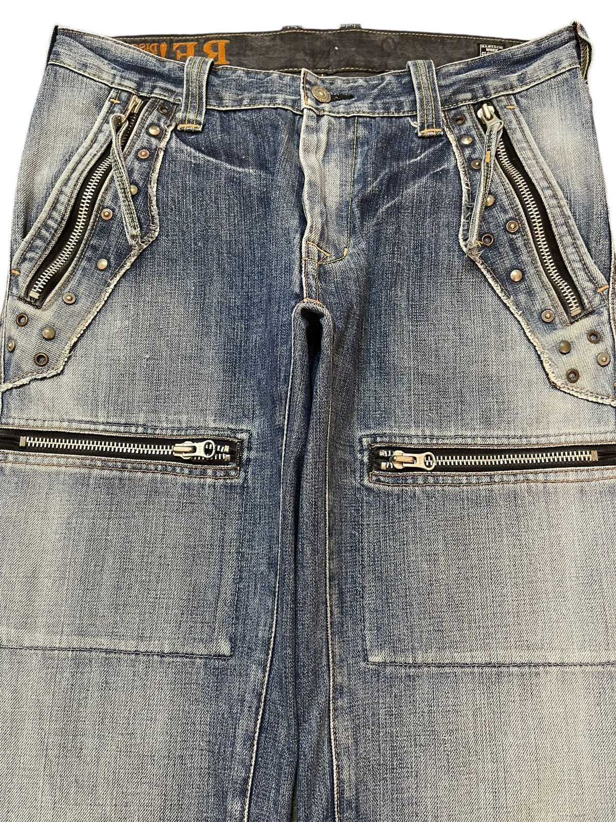 Hysteric Glamour Vintage Japanese Bartack Studded Zipper Avant Garde Jeans Size US 32 / EU 48 - 3 Thumbnail