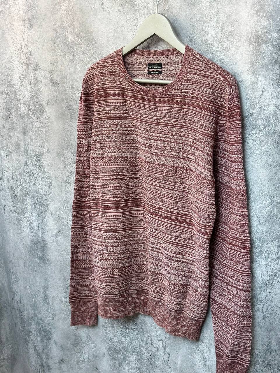 Allsaints AllSaints Maroon Cotton/Linen Halsey Crew Indigo Sweater Size US M / EU 48-50 / 2 - 1 Thumbnail