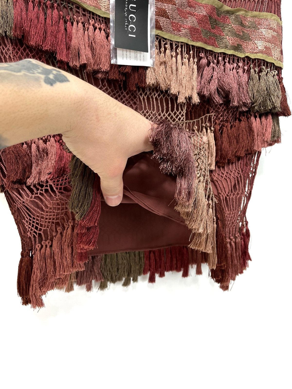 Gucci Rare Gucci SS2005 Runway Silk Macramé Fringe Skirt – IT 44 Size 30" / US 8 / IT 44 - 5 Thumbnail