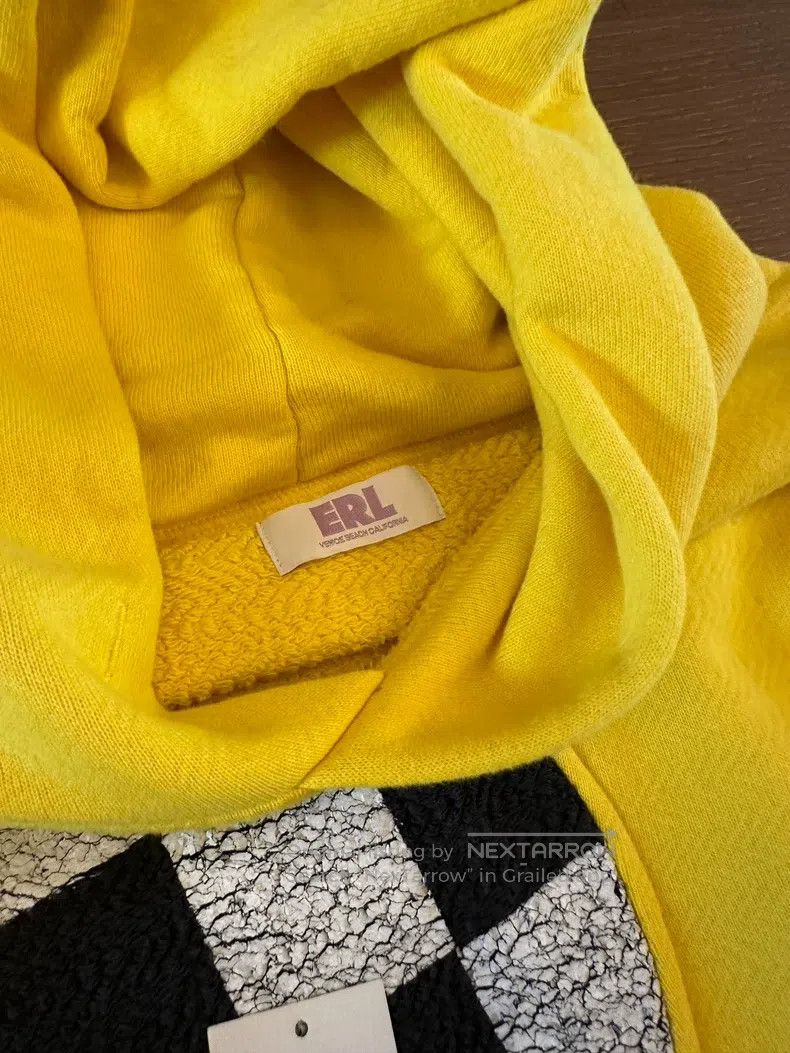 ERL ERL 24SS yellow checkered crack print raglan hooded sweats Size US XL / EU 56 / 4 - 3 Thumbnail