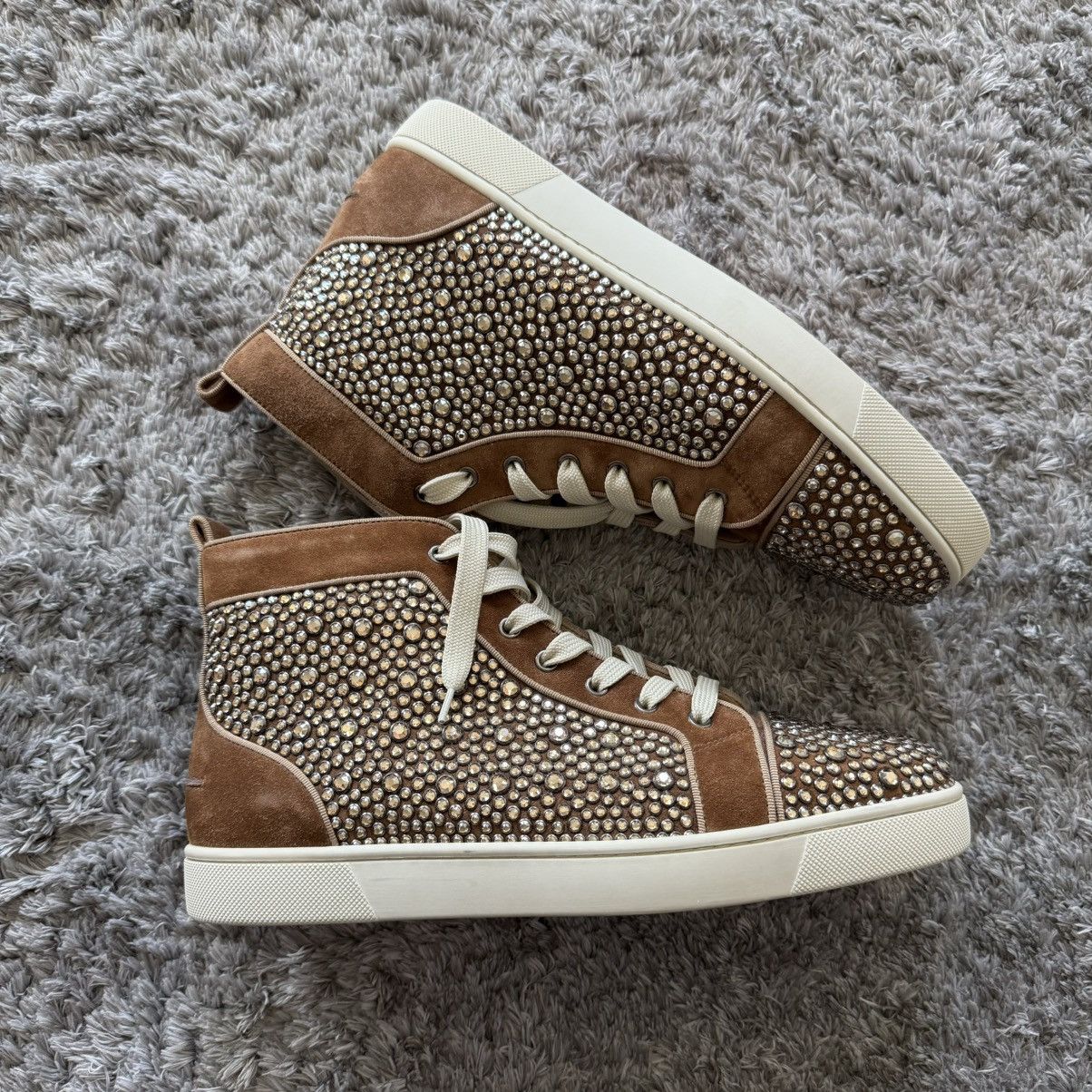Christian Louboutin Christian Louboutin Brown Crystal High Top Sneaker Size US 10 / EU 43 - 4 Thumbnail