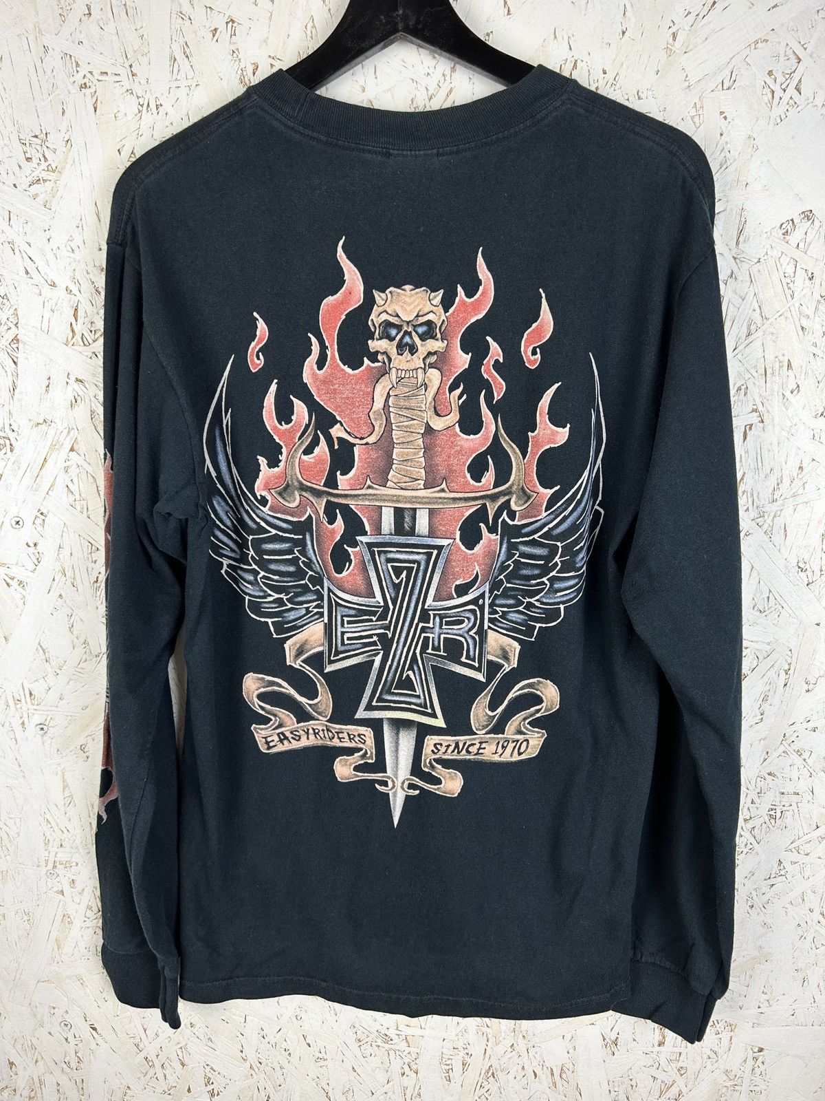 Band Tees 00s Vintage Easyriders Harley Biker Flame Long Sleeve L Size US M / EU 48-50 / 2 - 5 Thumbnail
