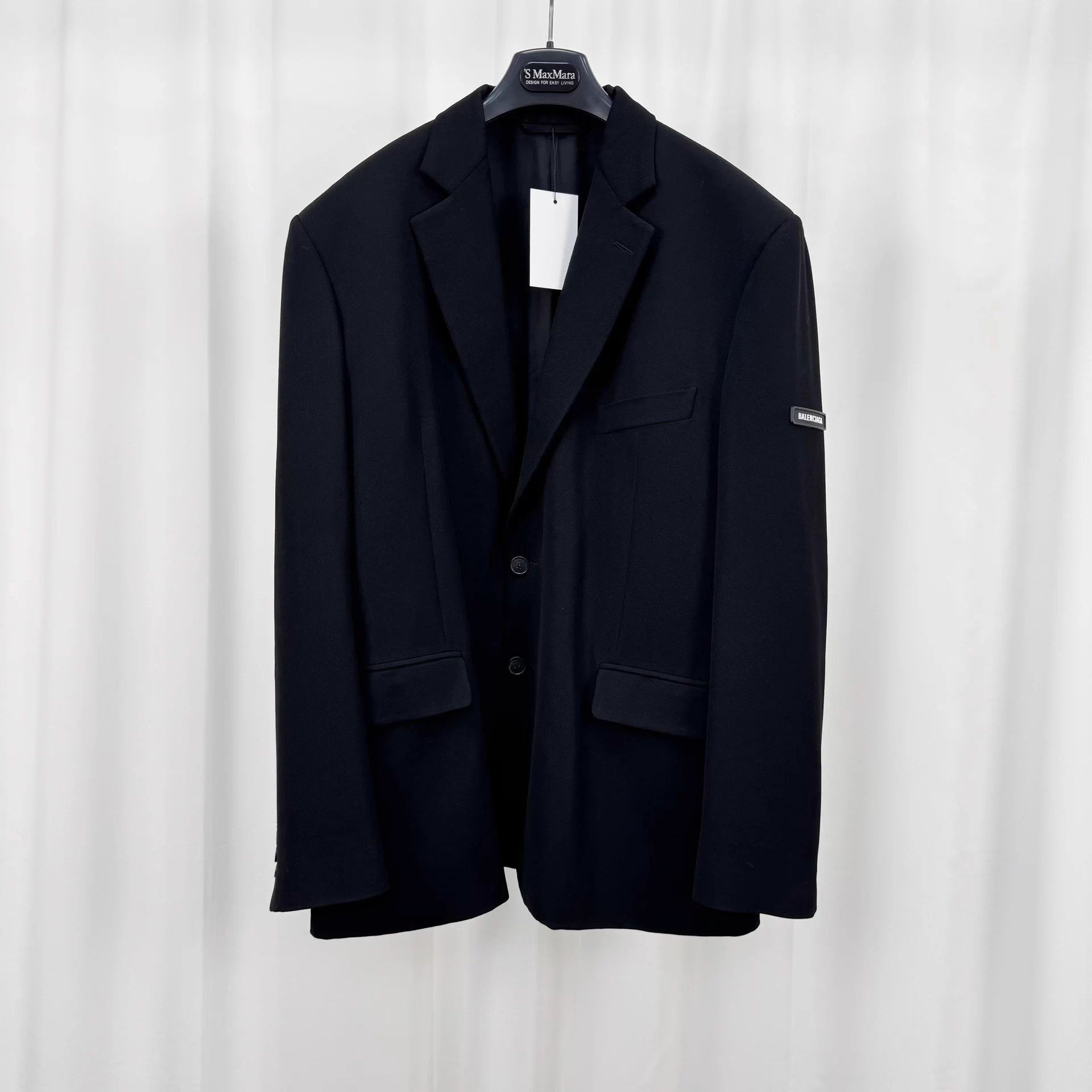 Balenciaga logo patch armband wool blazer 44 99 New