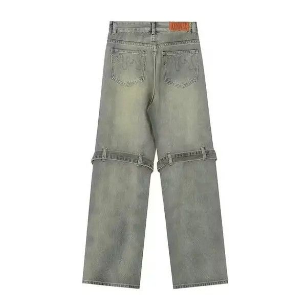 VIBE Y2k knee button grey washed jeans Size US 34 / EU 50 - 3 Thumbnail
