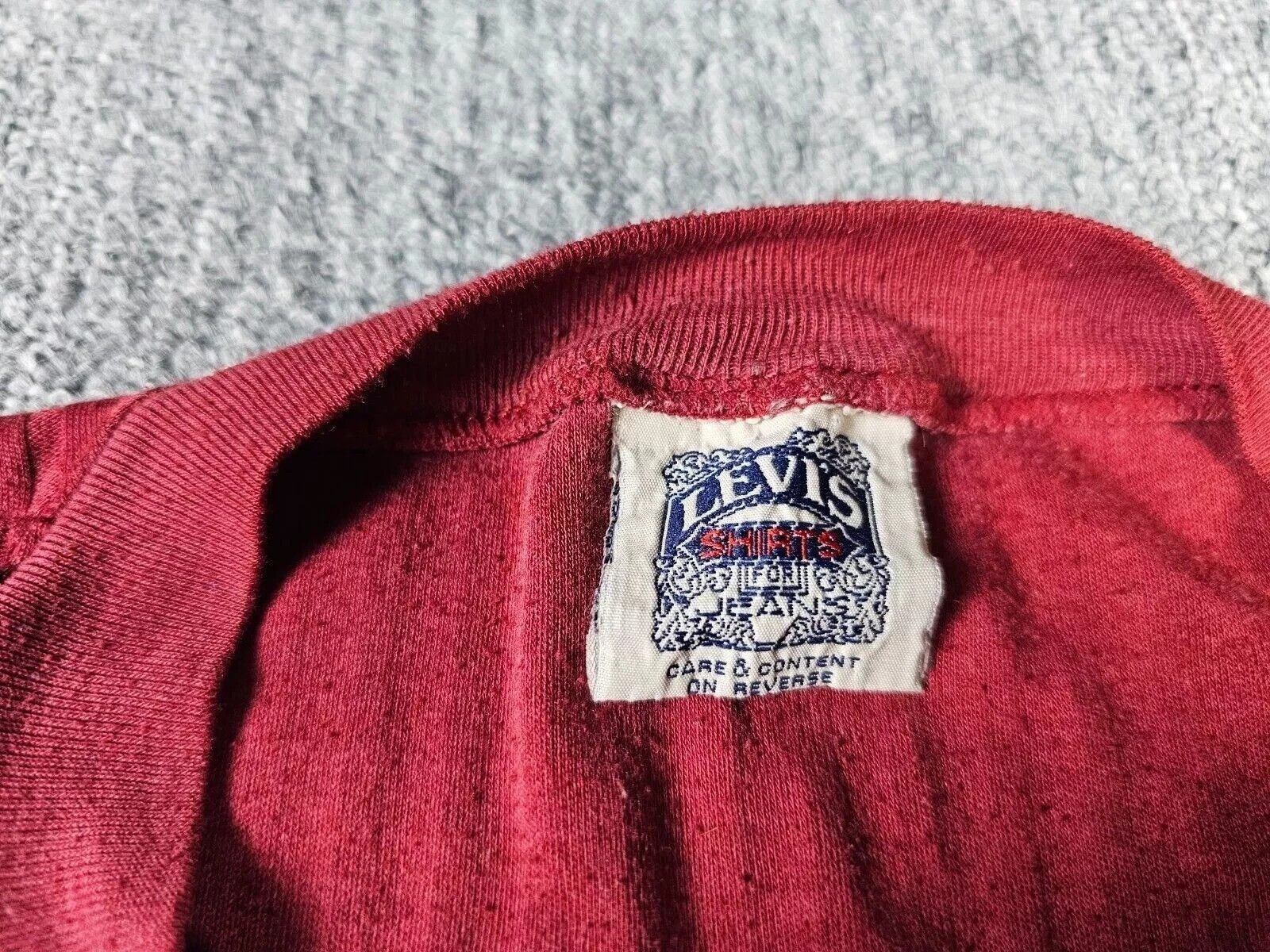 Levi's Vintage Levis Polo Shirt USA Made Burgundy Cotton Men L 90s Size US L / EU 52-54 / 3 - 6 Thumbnail
