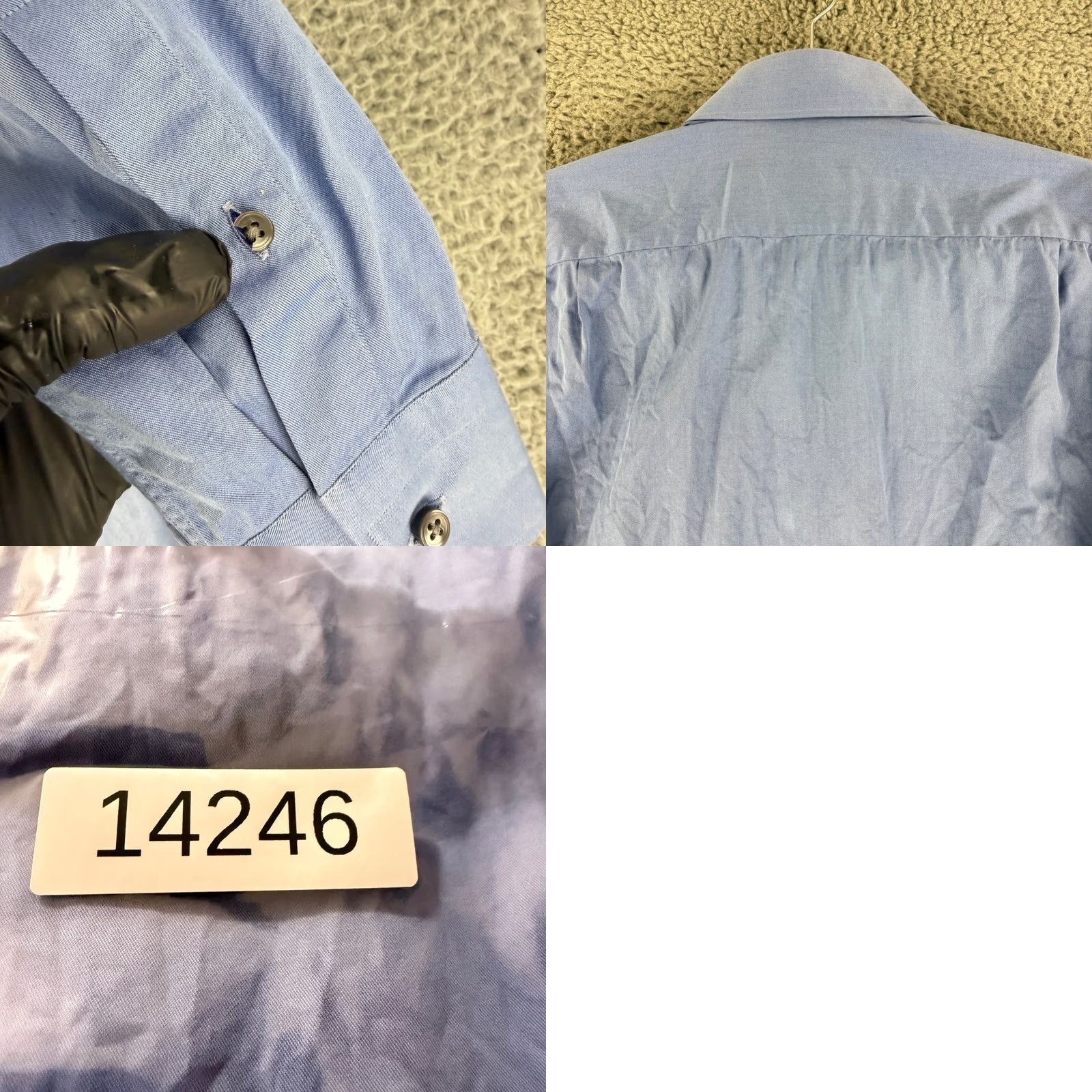 Ermenegildo Zegna Gritti Shirt Mens 16.5 Blue Twill Cotton Dress Ermenegildo Zegna Dress Shirt Mens 16.5 Blue Twill Cotton Size 46R - 10 Thumbnail
