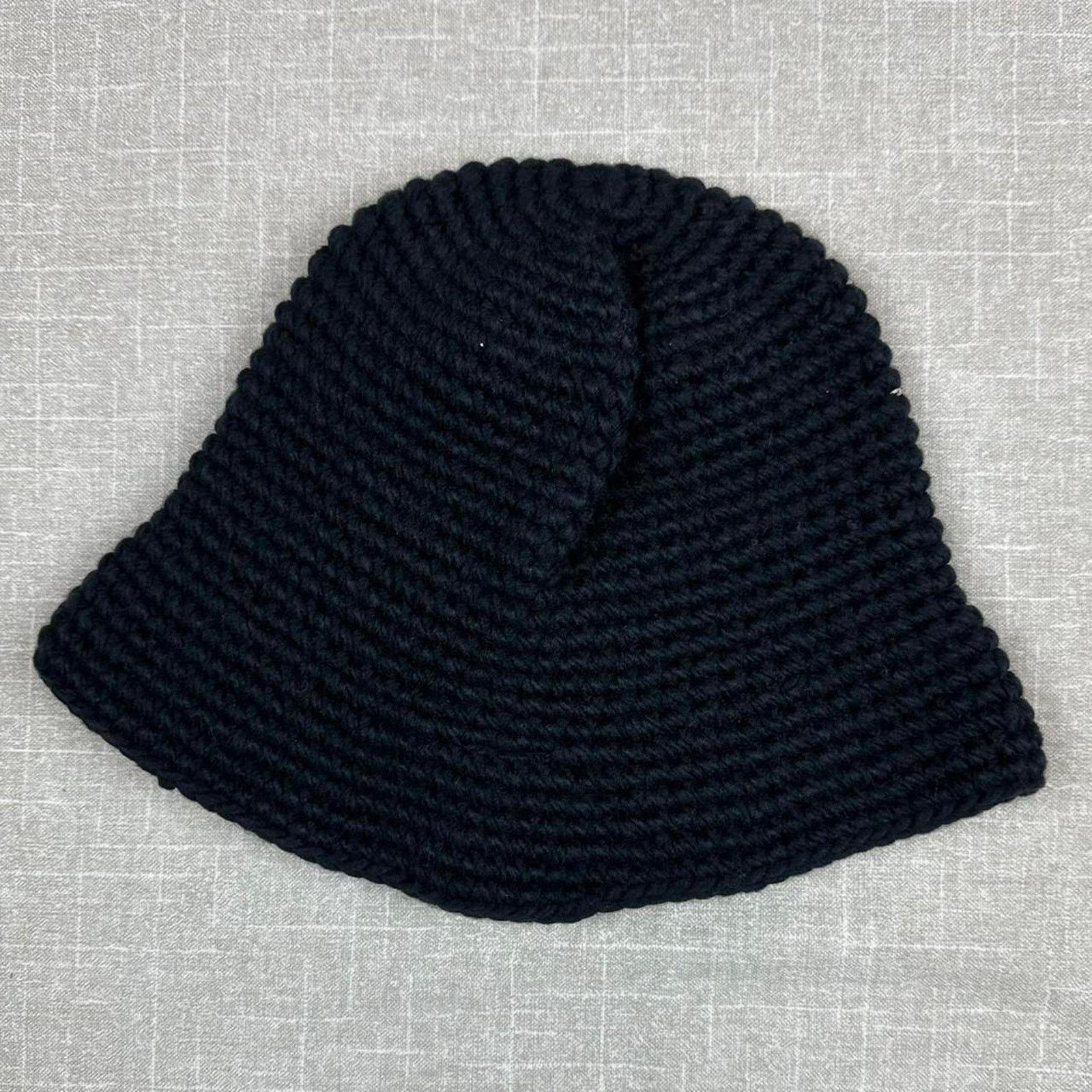 Stussy Crochet Knit SS Link Bucket Hat in Black