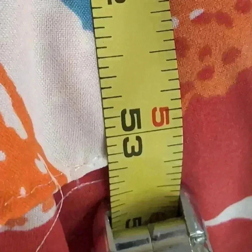 Designer Vintage White scarf with blue red orange design 9x53 in Size ONE SIZE - 5 Thumbnail