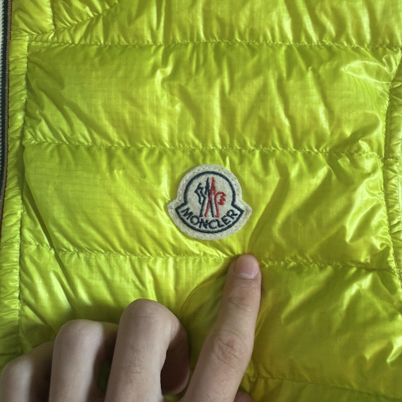 Moncler Moncler Neon Yellow Hooded Puffer Vest Size US S / EU 44-46 / 1 - 2 Thumbnail