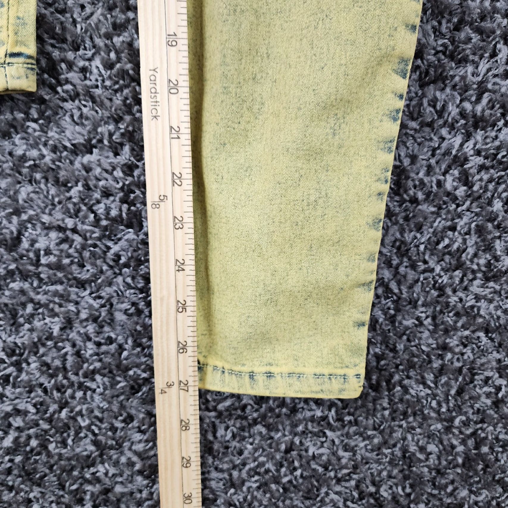 Vintage NICKI MINAJ Womens Jeans Jegging Yellow Acid Wash Stretch Curvy Size 8 26" W 27" Inseam Womens Size 30" / US 8 / IT 44 - 5 Thumbnail