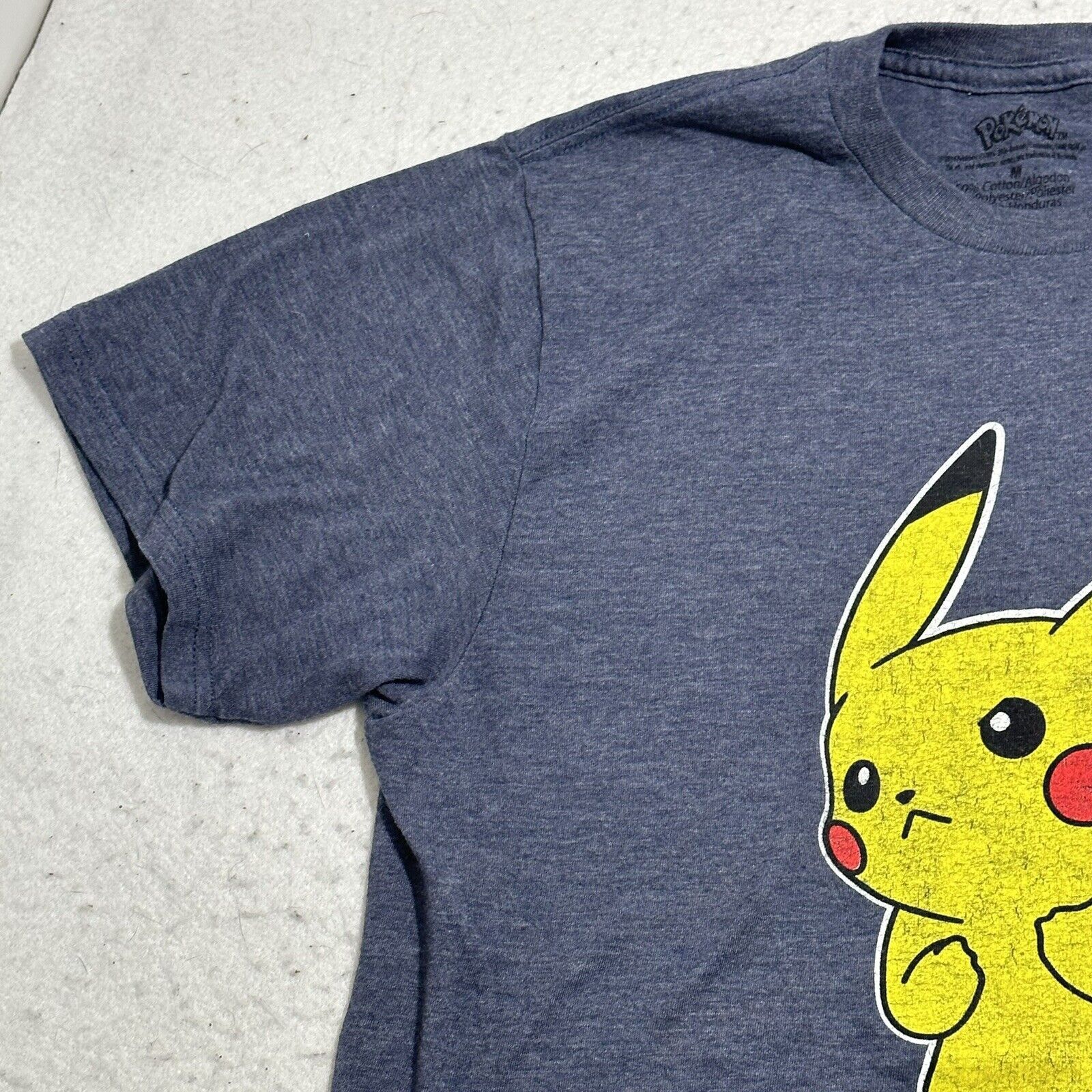 Nintendo Pokemon Medium Pikachu Blue Crewneck Graphic T Shirt Size US M / EU 48-50 / 2 - 5 Thumbnail