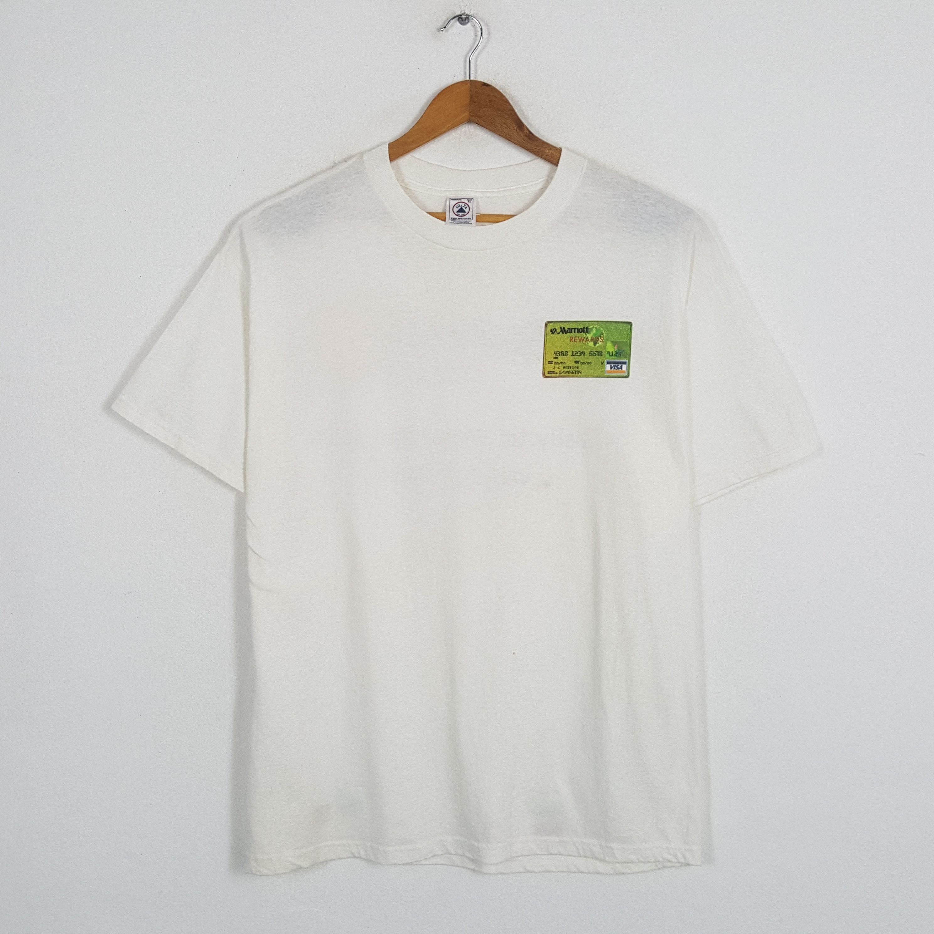 Vintage Vintage 90's MARRIOT REWARDS Visa MasterCard T-Shirt Size US XL / EU 56 / 4 - 3 Thumbnail