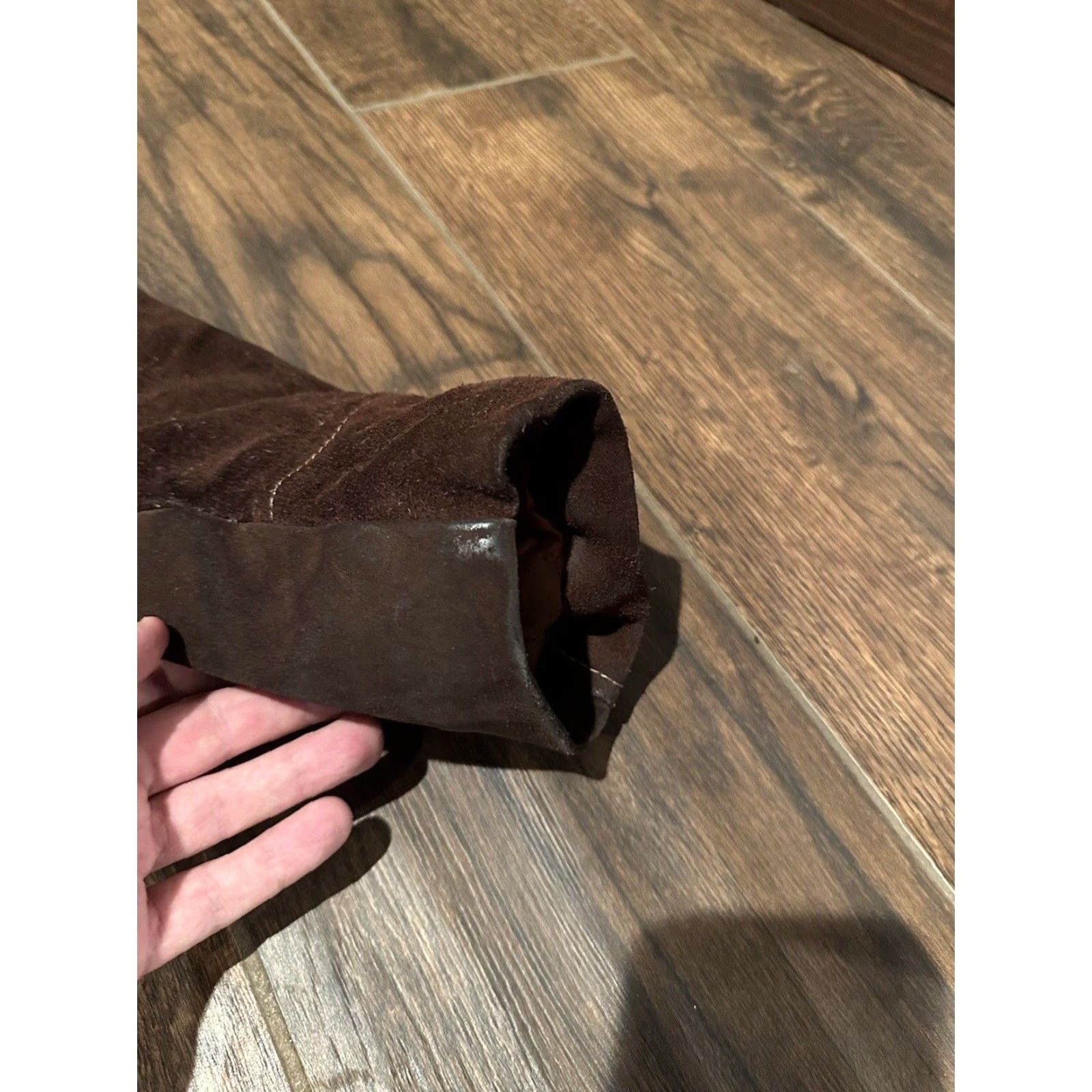 Vintage VINTAGE Cooper Suede Leather Sherpa Lined Western Jacket Coat 36 Brown 70s Mens Bomber Coat Size US XXS / EU 40 - 4 Thumbnail