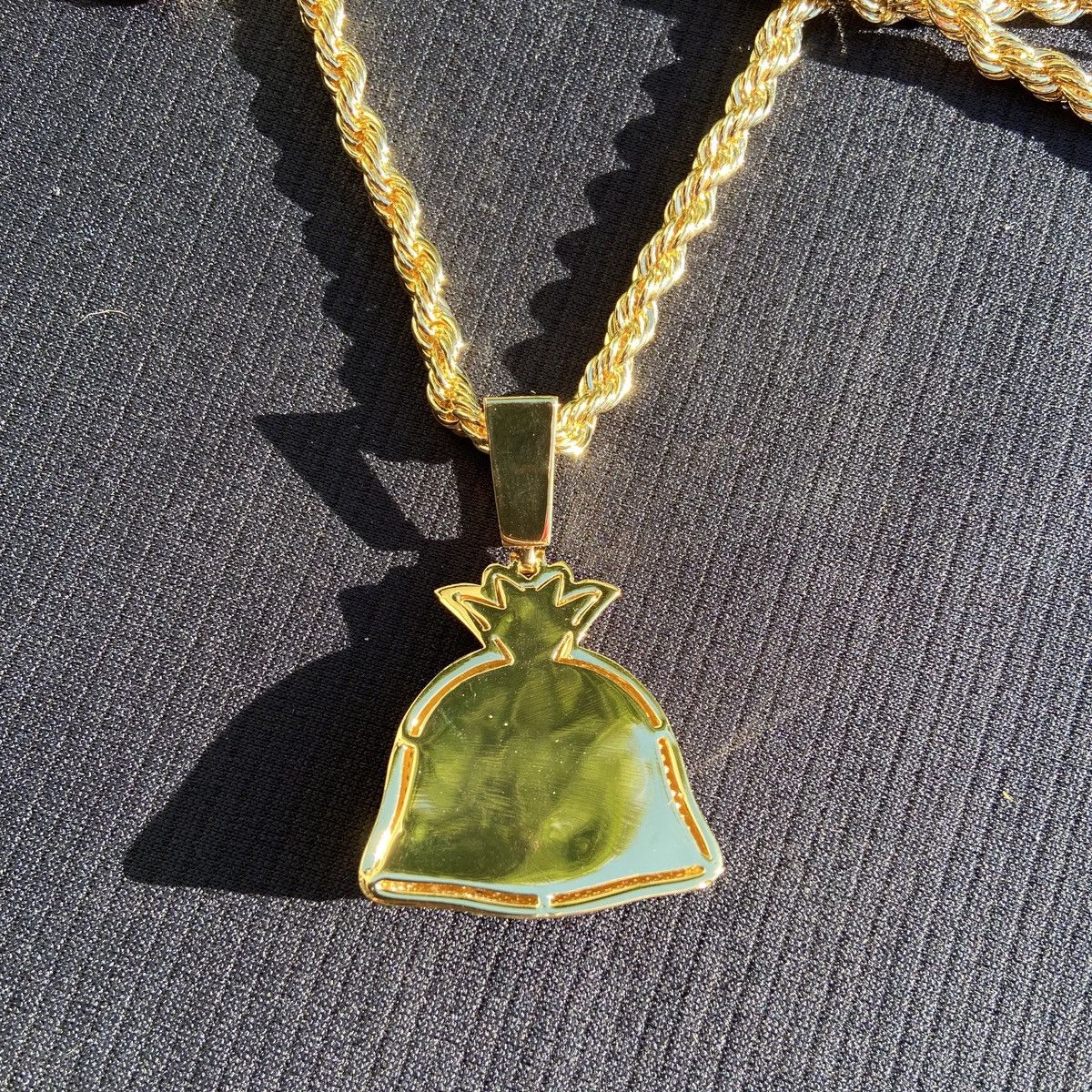 Jewelry Gold Chain Rope Chain Necklace 24in 6mm and Money Bag Charm Size ONE SIZE - 5 Thumbnail