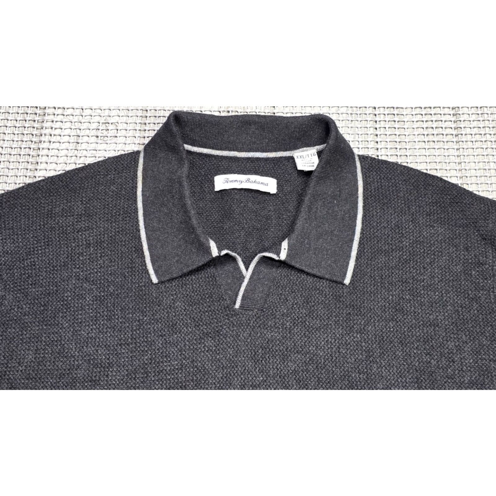 Tommy Bahama Tommy Bahama Sweater Polo Long Point Long Sleeve Silk Cotton Nylon Blend 2XL Men Size US XXL / EU 58 / 5 - 3 Thumbnail