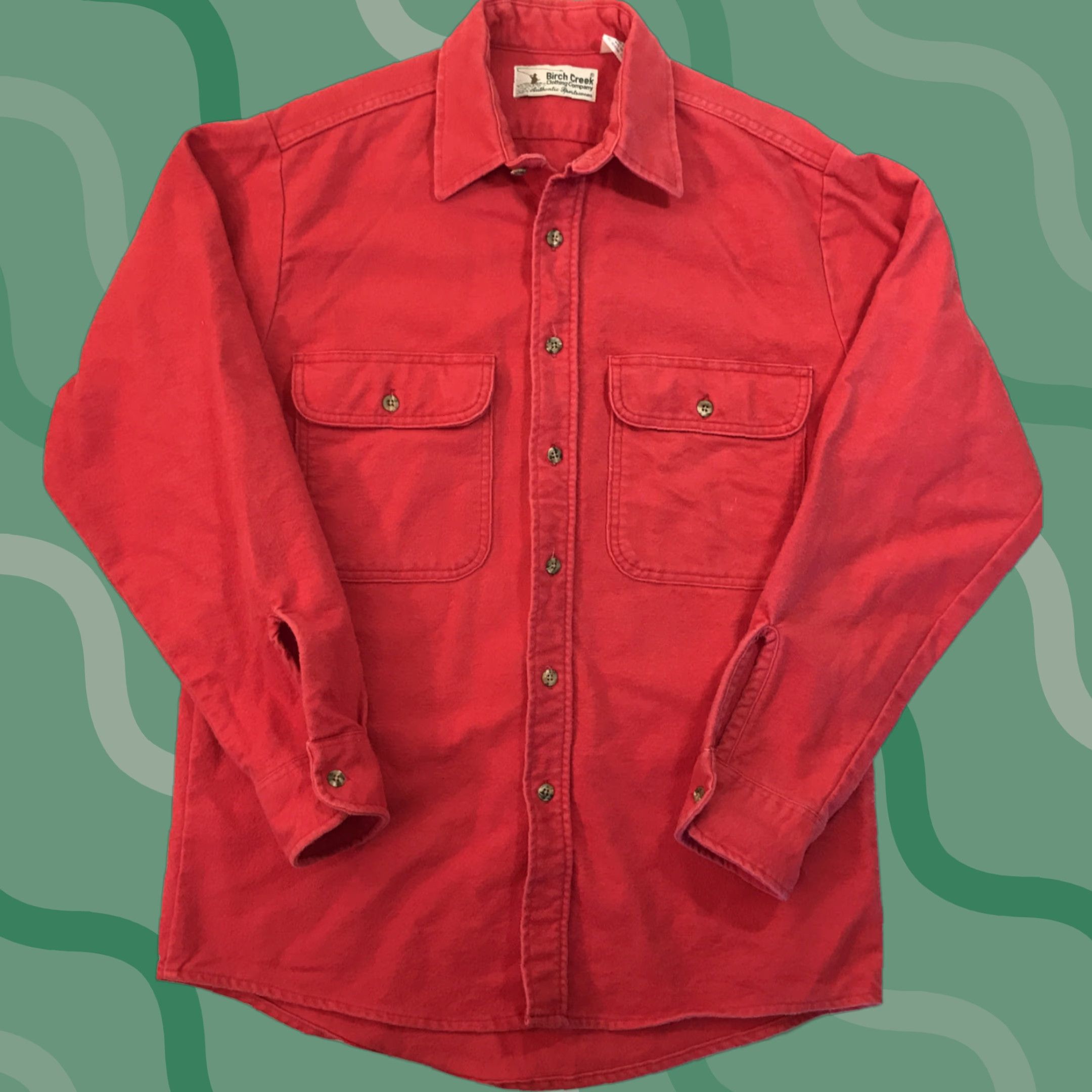 Vintage VINTAGE Birch Creek Mens Chamois Heavy Flannel Red USA Made Button Up M Fishing Size US M / EU 48-50 / 2 - 1 Thumbnail