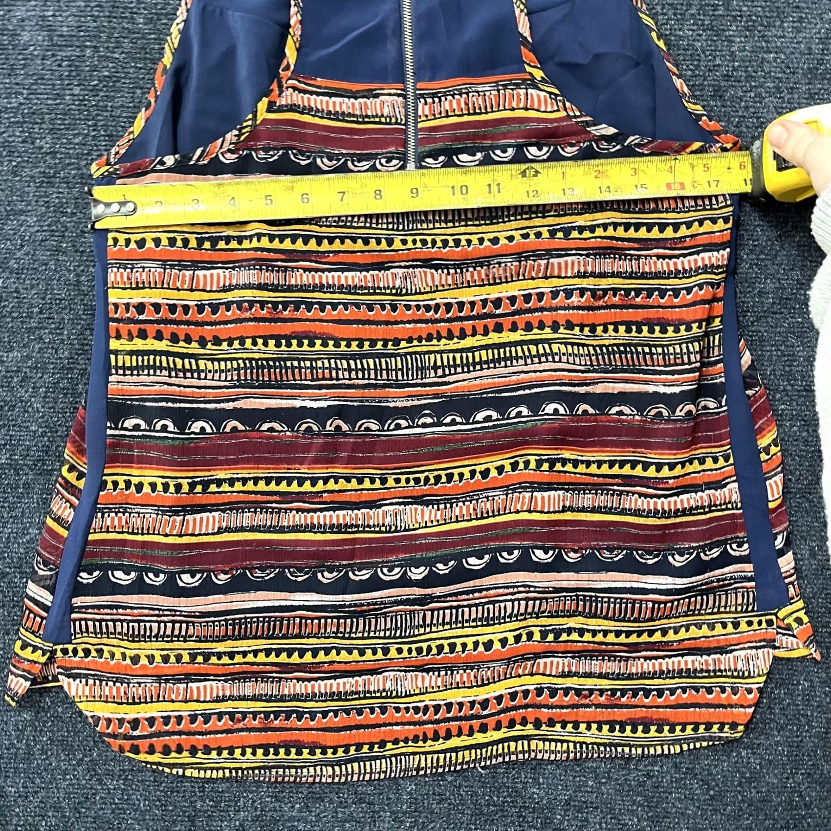 Sam Edelman Sam Edelman Tank Top Womens Large Multicolor Stripe Sleeveless Zipper Back Boho Crew Neck Shirt Size L / US 10 / IT 46 - 3 Thumbnail