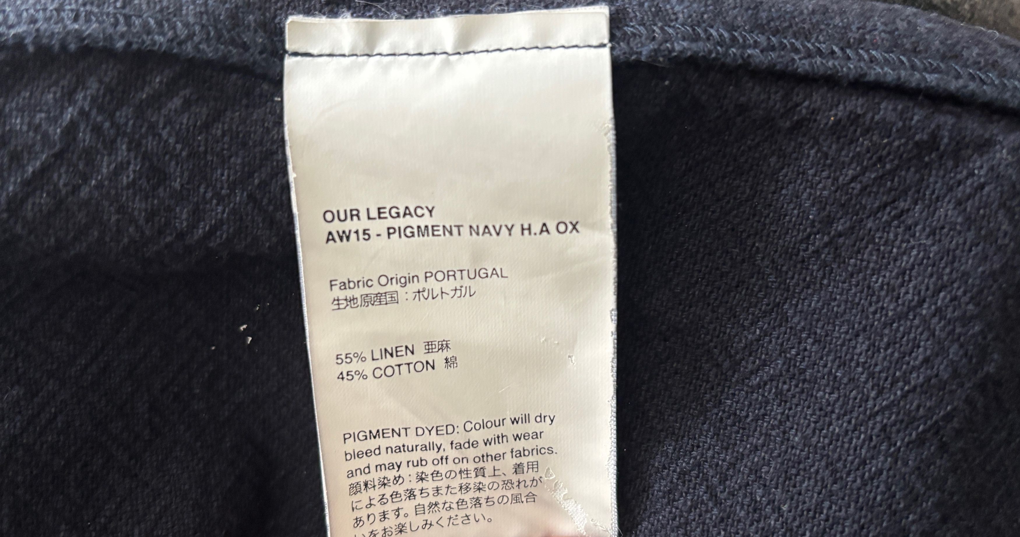 Our Legacy Navy Pigment Linen- Cotton Unstructured Sport Coat/ Blazer Size 38R - 11 Thumbnail