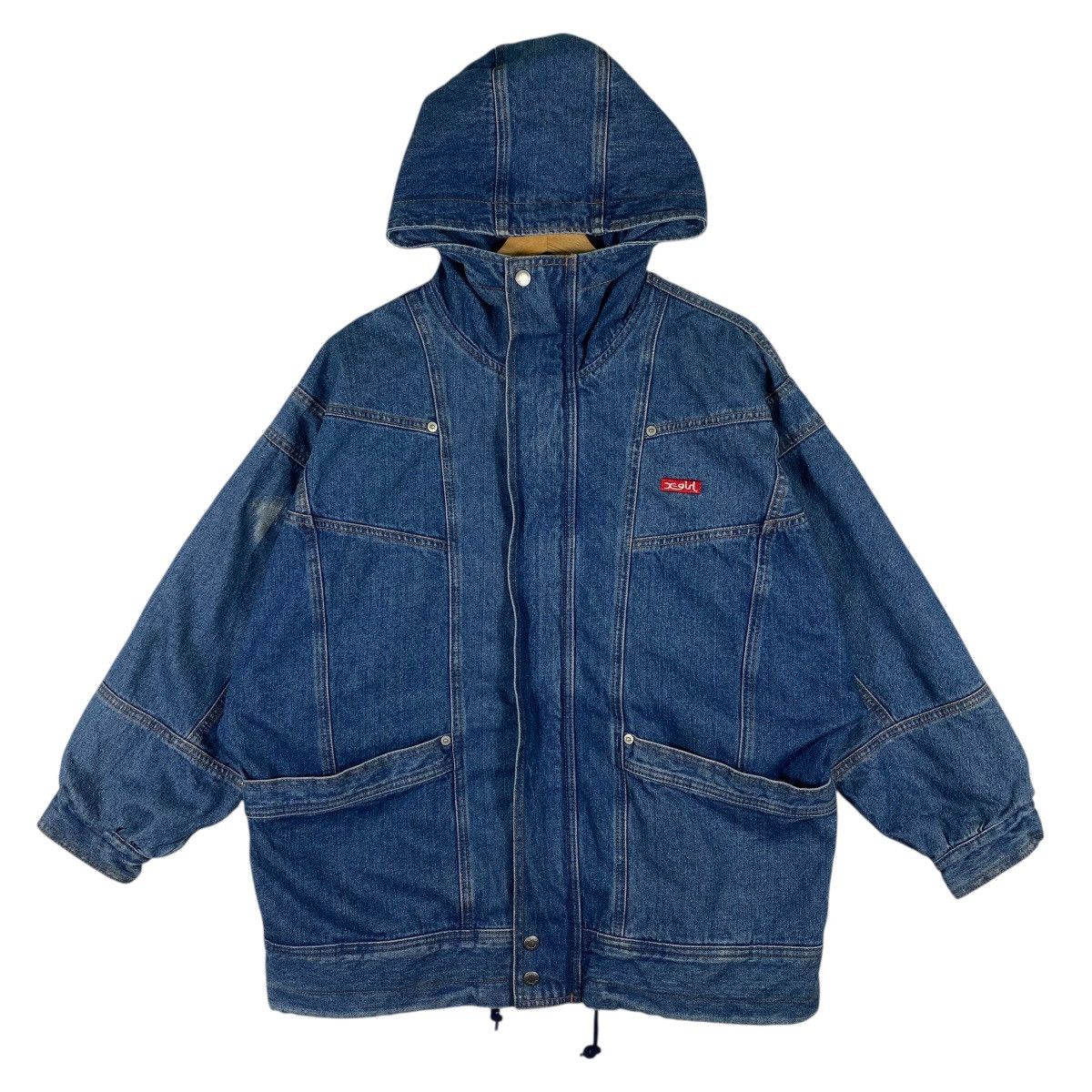 X-Girl Vintage X-Girl Denim Blouson Hoodie Zipper/Button Jacket Size XL / US 12-14 / IT 48-50 - 1 Thumbnail