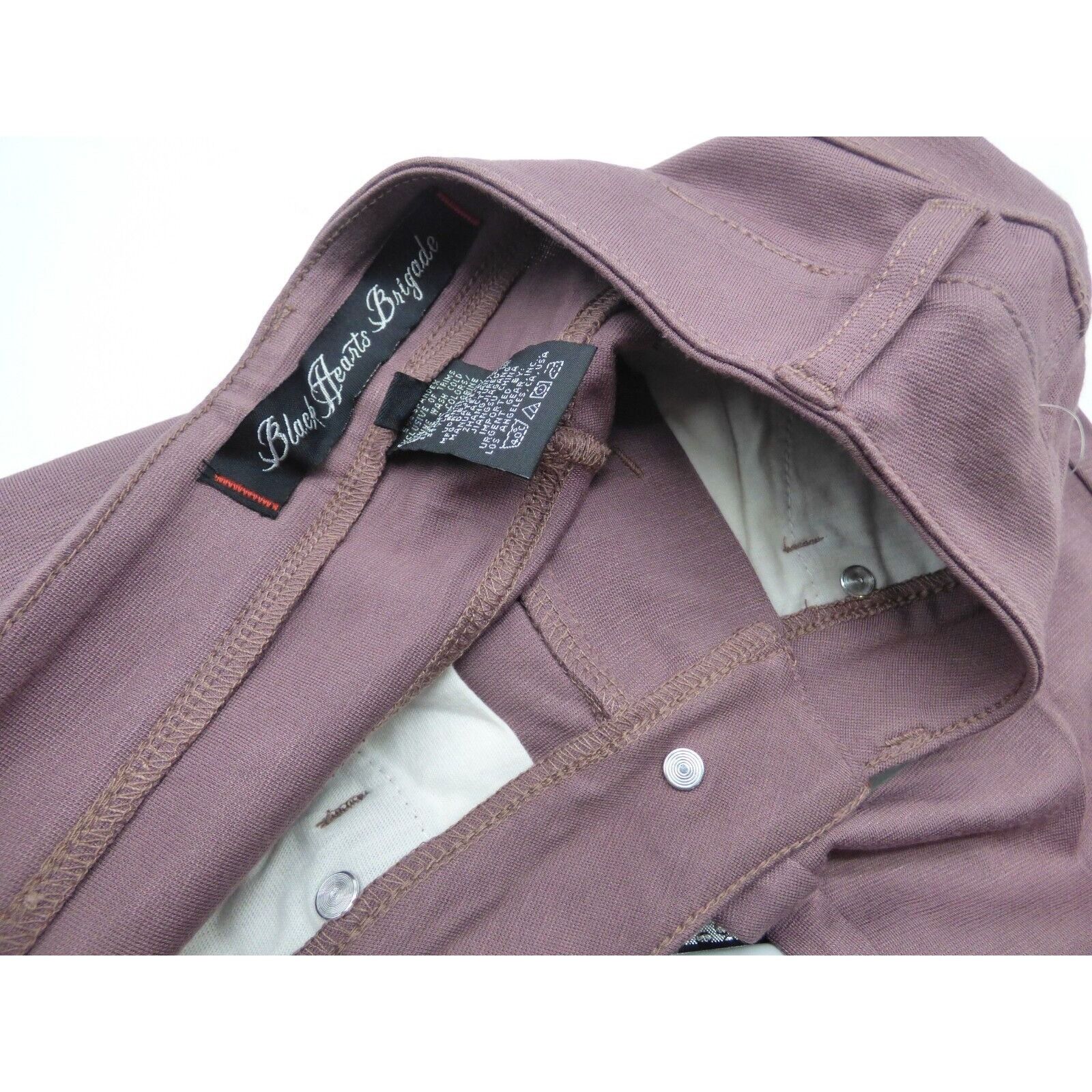 Other Black Hearts Brigade Women’s Ponte Pants, Mauve Wine, Size 2 Size 25" / US 0 / IT 36 - 3 Thumbnail