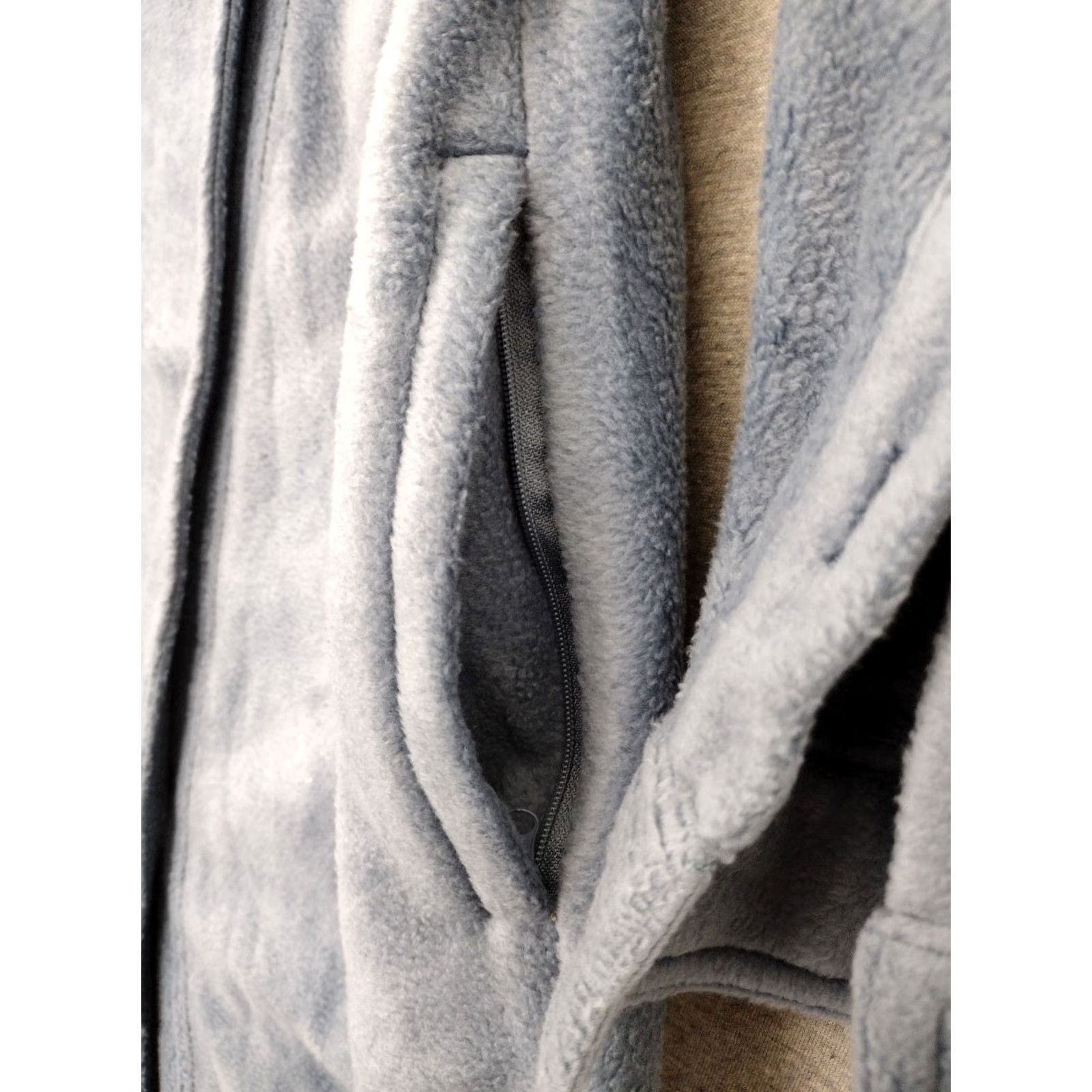 Vintage Alexander Del Rossa Denim Blue Women's Fleece Robe Ranch Western Button Pocket Long Sleeve MD Size Regular Bath Shower Cozy Winter Fall Spring Size ONE SIZE - 6 Thumbnail