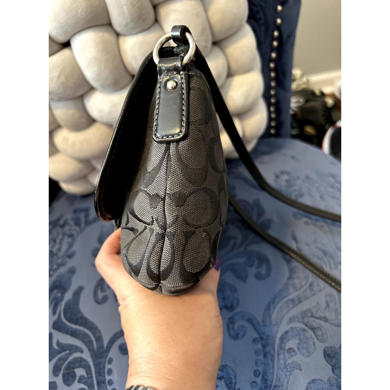 Coach Black Signature Logo Soho Crossbody Bag
