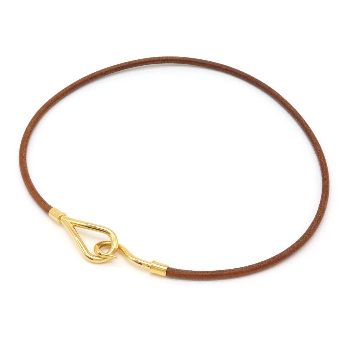 Hermes Hermes Hermes Leather/Metal Jumbo Choker Necklace Leather Pet Collar in Great Condition Size ONE SIZE - 1 Thumbnail