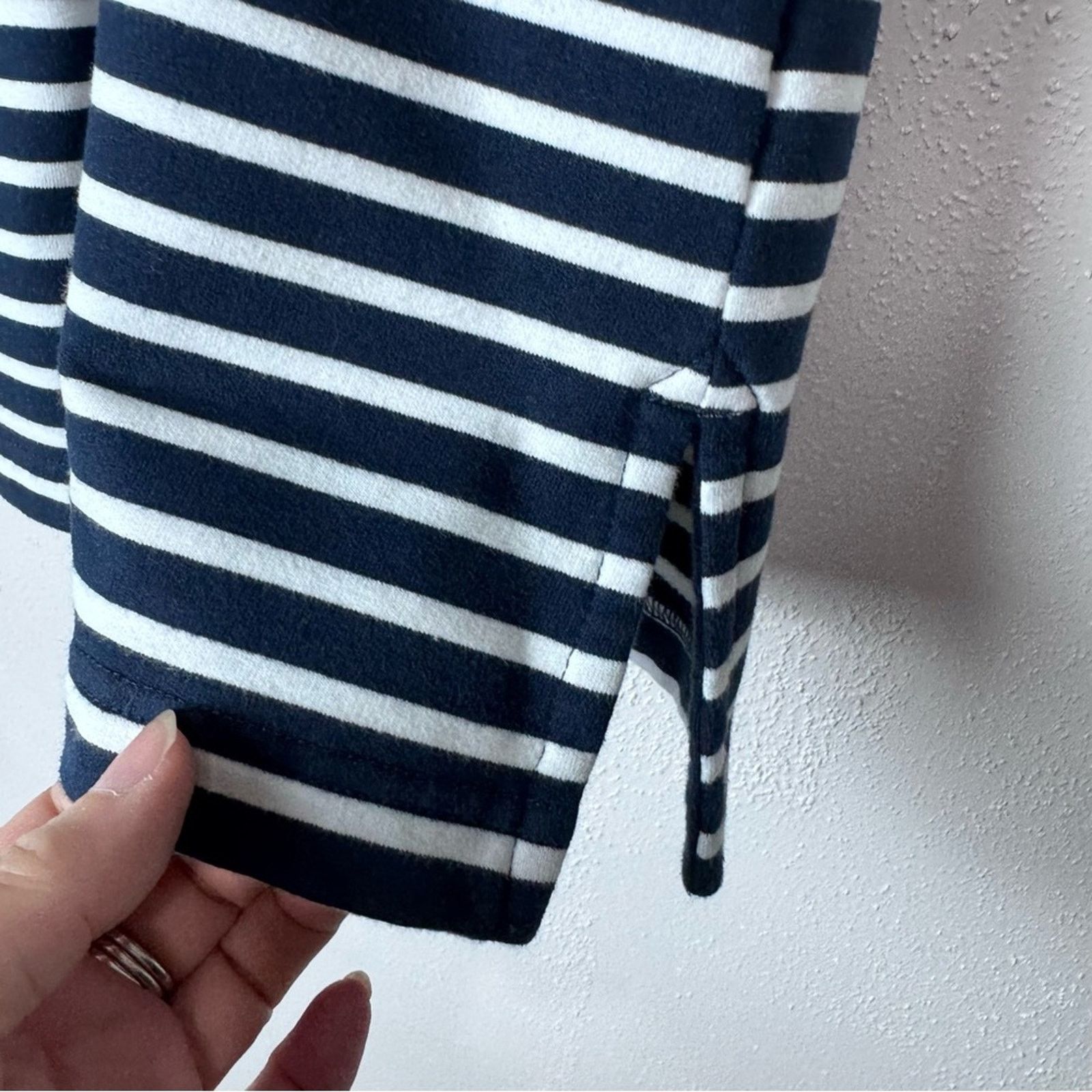 Orvis Orvis Navy & White Striped 3/4 Zip Popover Top Womens Med Size M / US 6-8 / IT 42-44 - 14 Thumbnail