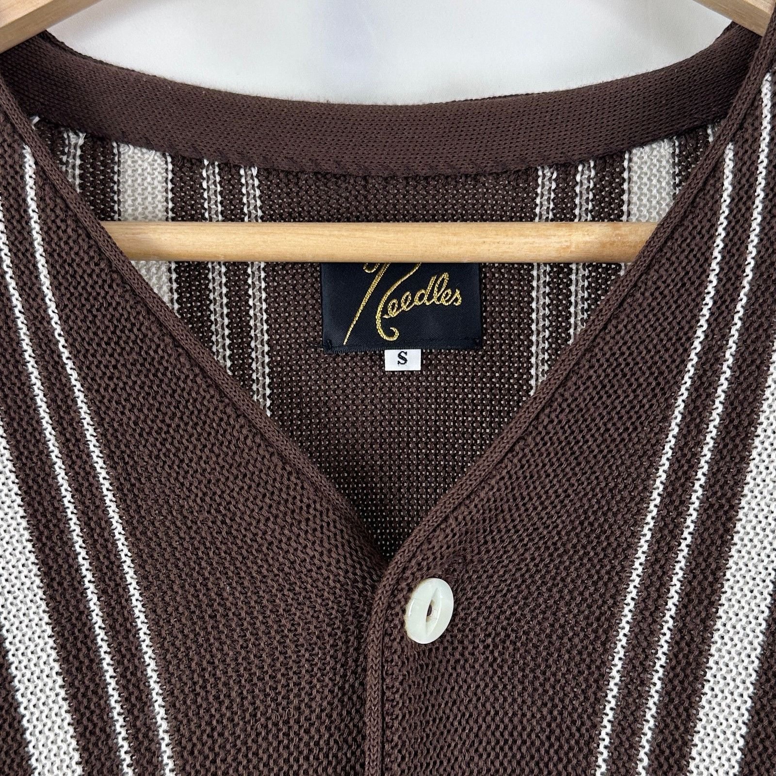 Needles Brown/White Striped Cardigan Sweater Size US S / EU 44-46 / 1 - 3 Thumbnail