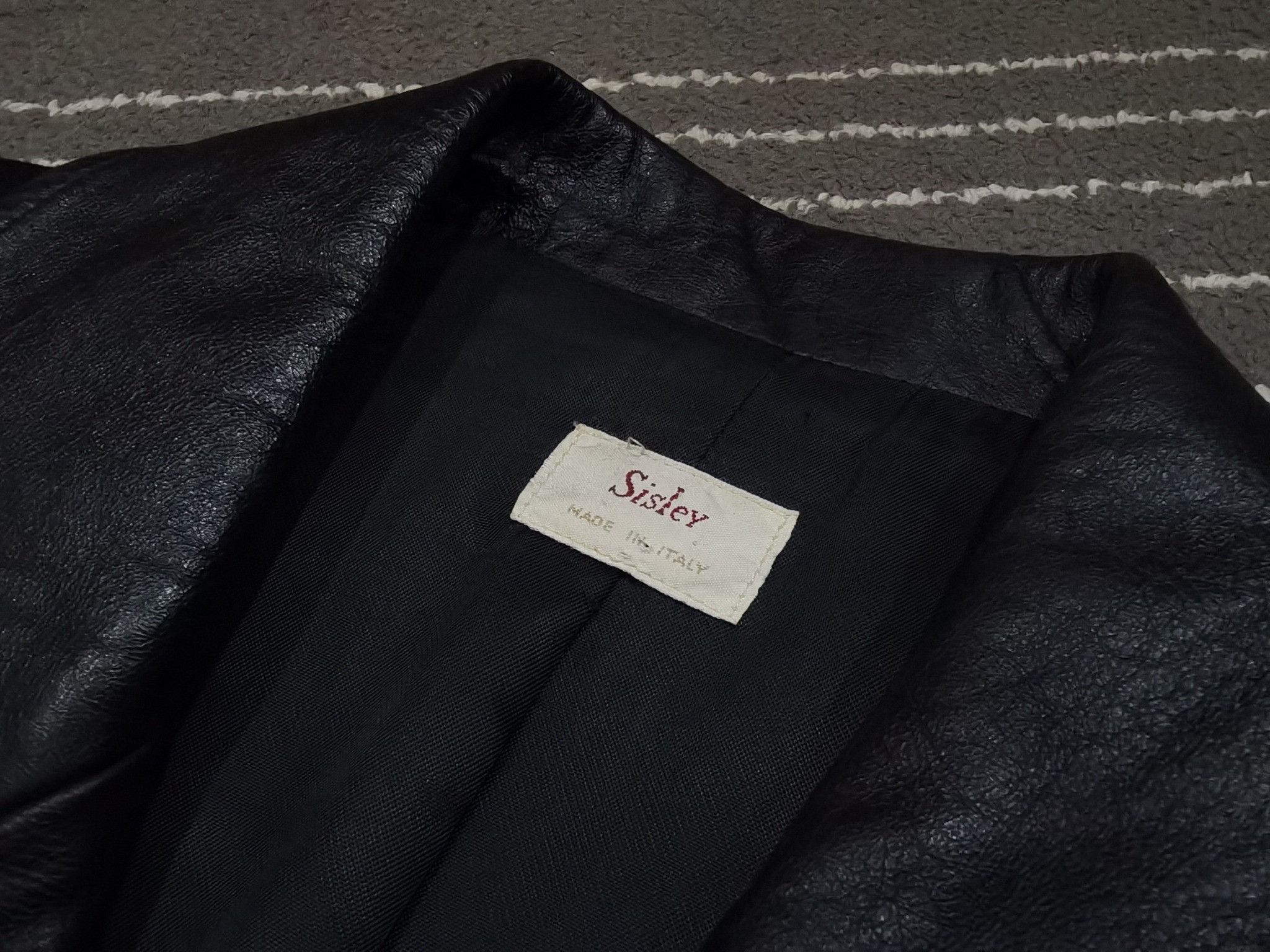 Sisley Sisley PARIS vintage leather wool designer BLAZER XS 8149 Size XS / US 0-2 / IT 36-38 - 7 Thumbnail