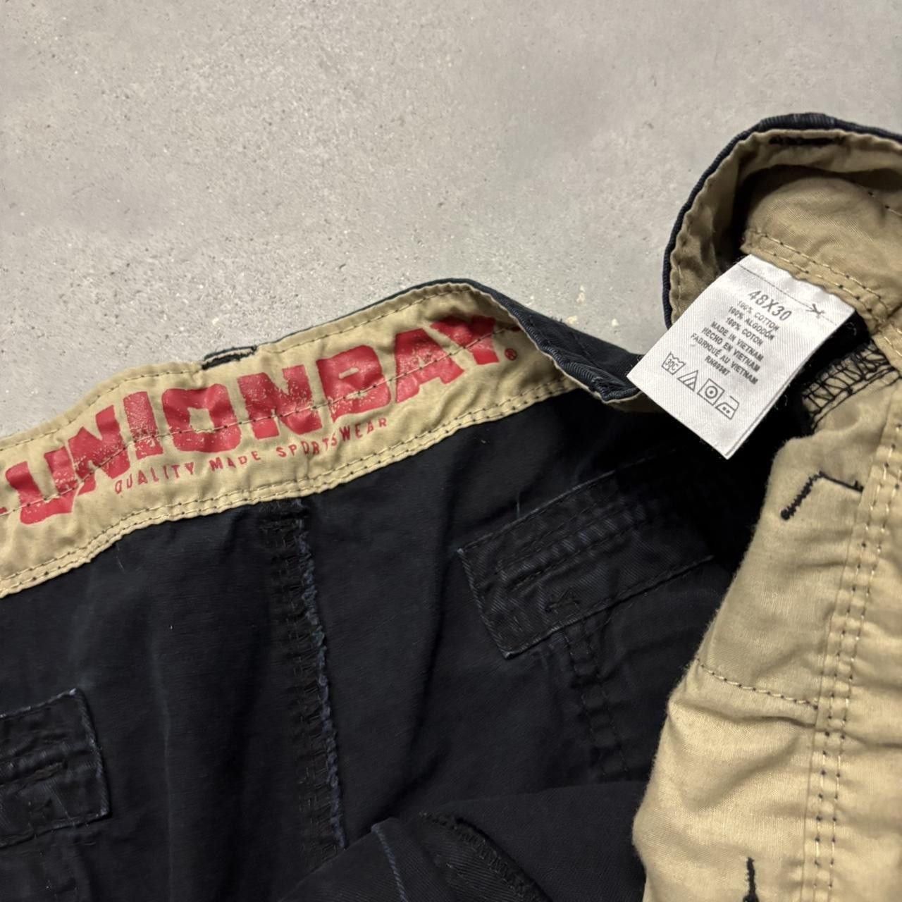Japanese Brand × Vintage Crazy Vintage Y2K/2000s Super Baggy Solid Black Streetwear Skater Cargo Pants! Size US 44 / EU 60 - 7 Thumbnail